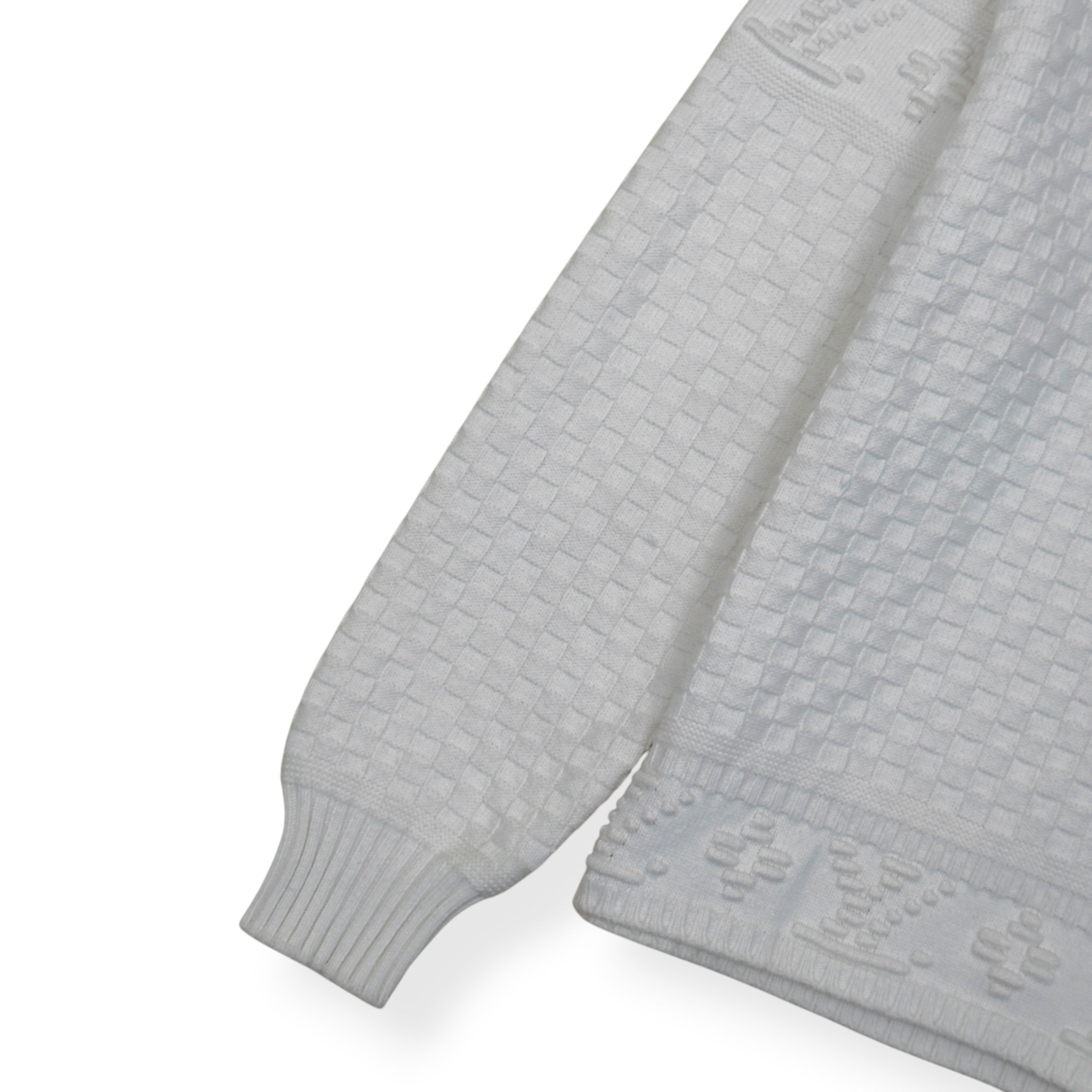 LOUIS VUITTON DAMIER POLO SWEATER WHITE XL