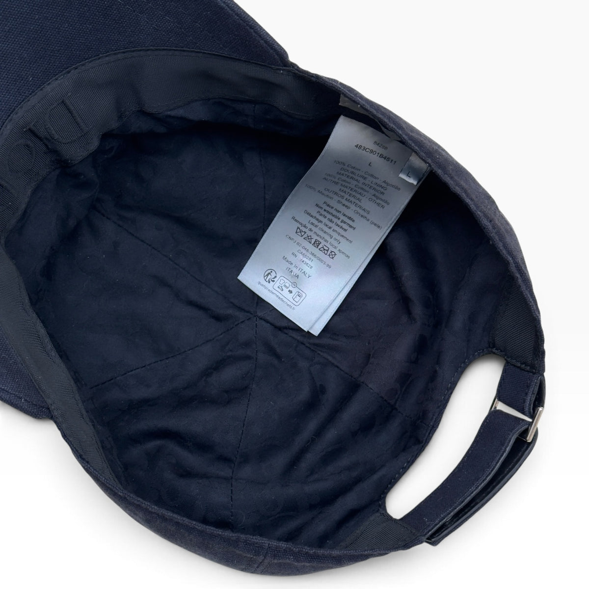 DIOR CHARM LOGO BASEBALL CAP NAVY L