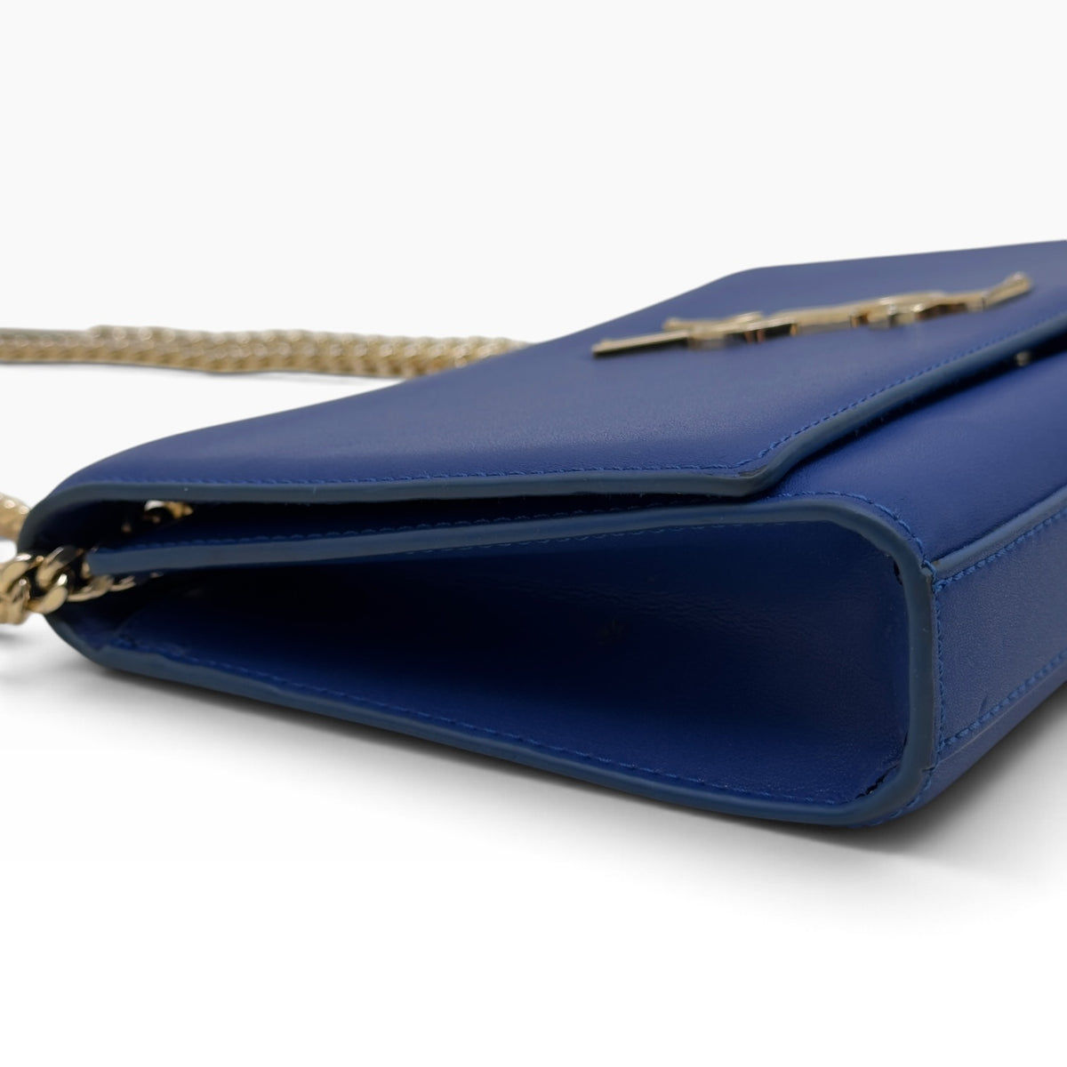 SAINT LAURENT YSL KATE CHAIN SHOULDER BAG ROYAL BLUE / GOLD M