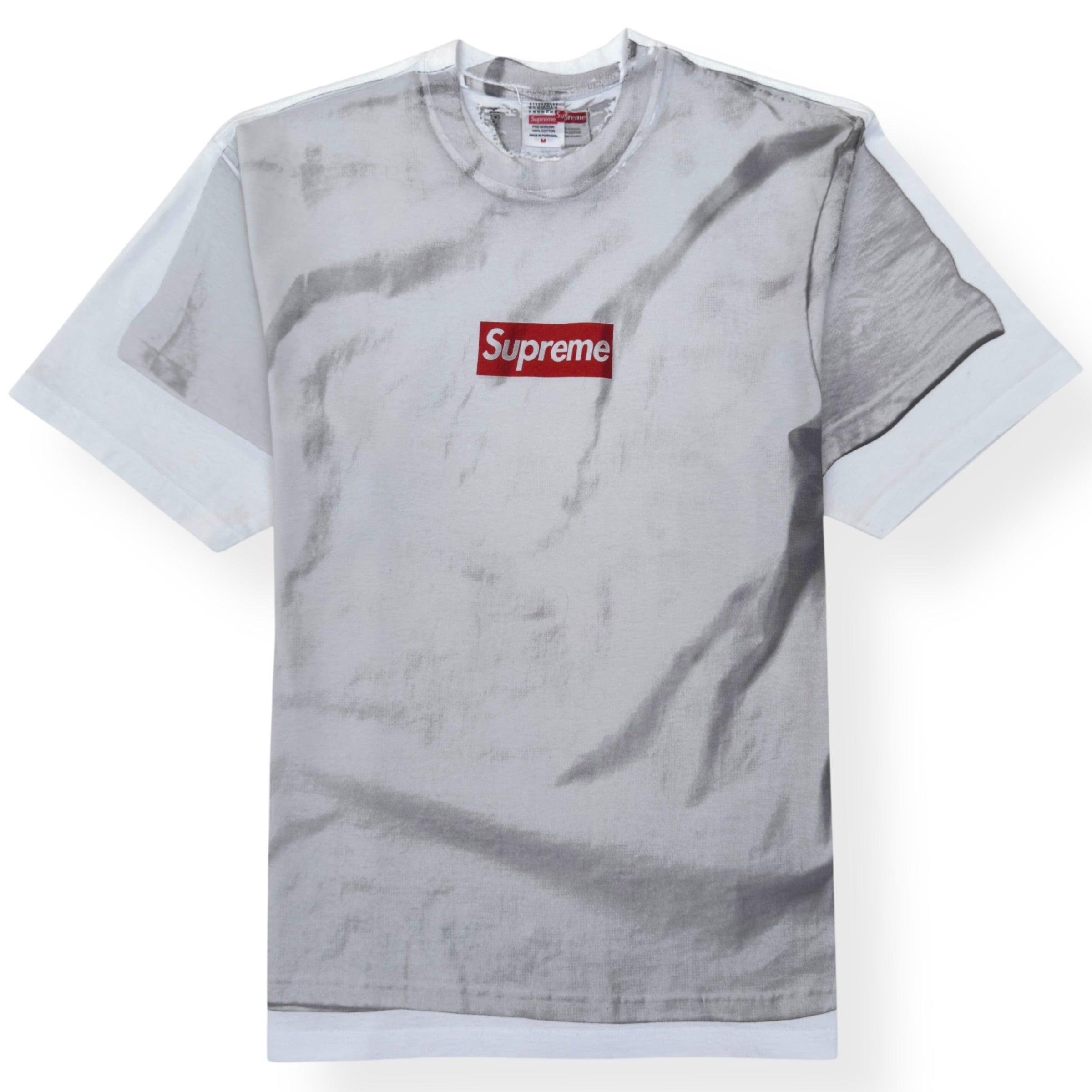 SUPREME X MM6 MAISON MARGIELA BOX LOGO T-SHIRT WHITE / RED M