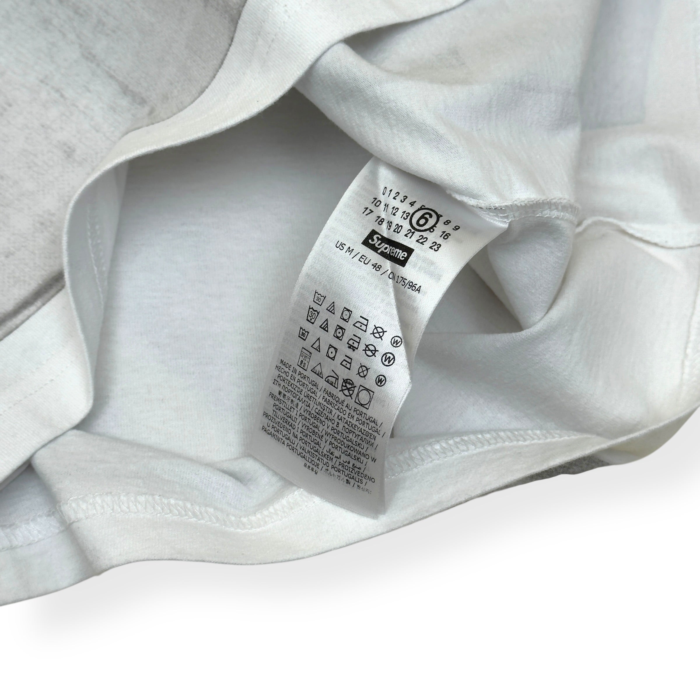 SUPREME X MM6 MAISON MARGIELA BOX LOGO T-SHIRT WHITE / RED M