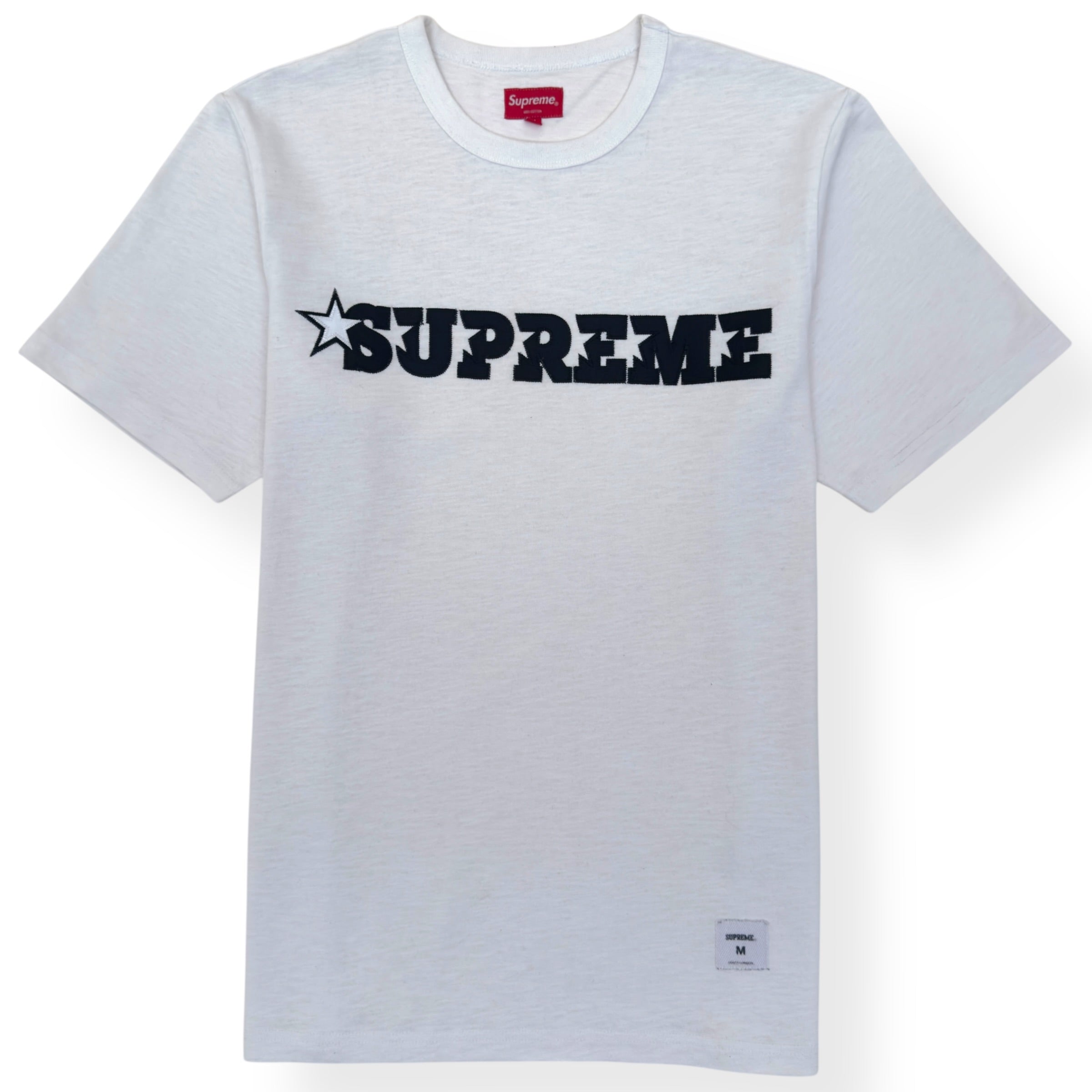 SUPREME STAR LOGO T-SHIRT WHITE / BLACK M