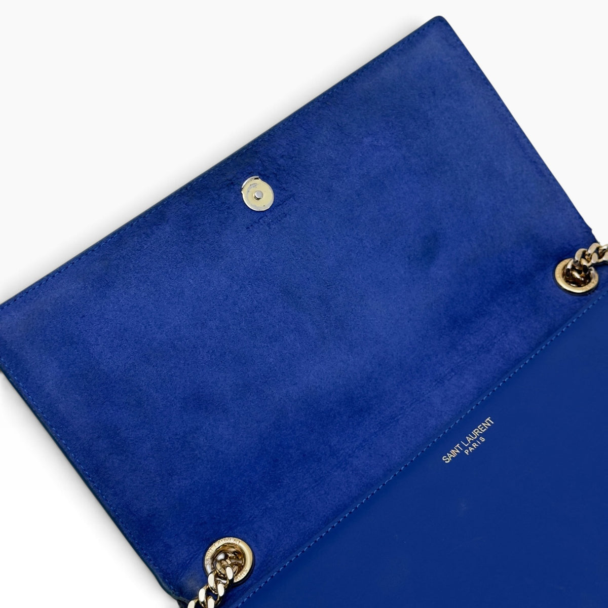 SAINT LAURENT YSL KATE CHAIN SHOULDER BAG ROYAL BLUE / GOLD M
