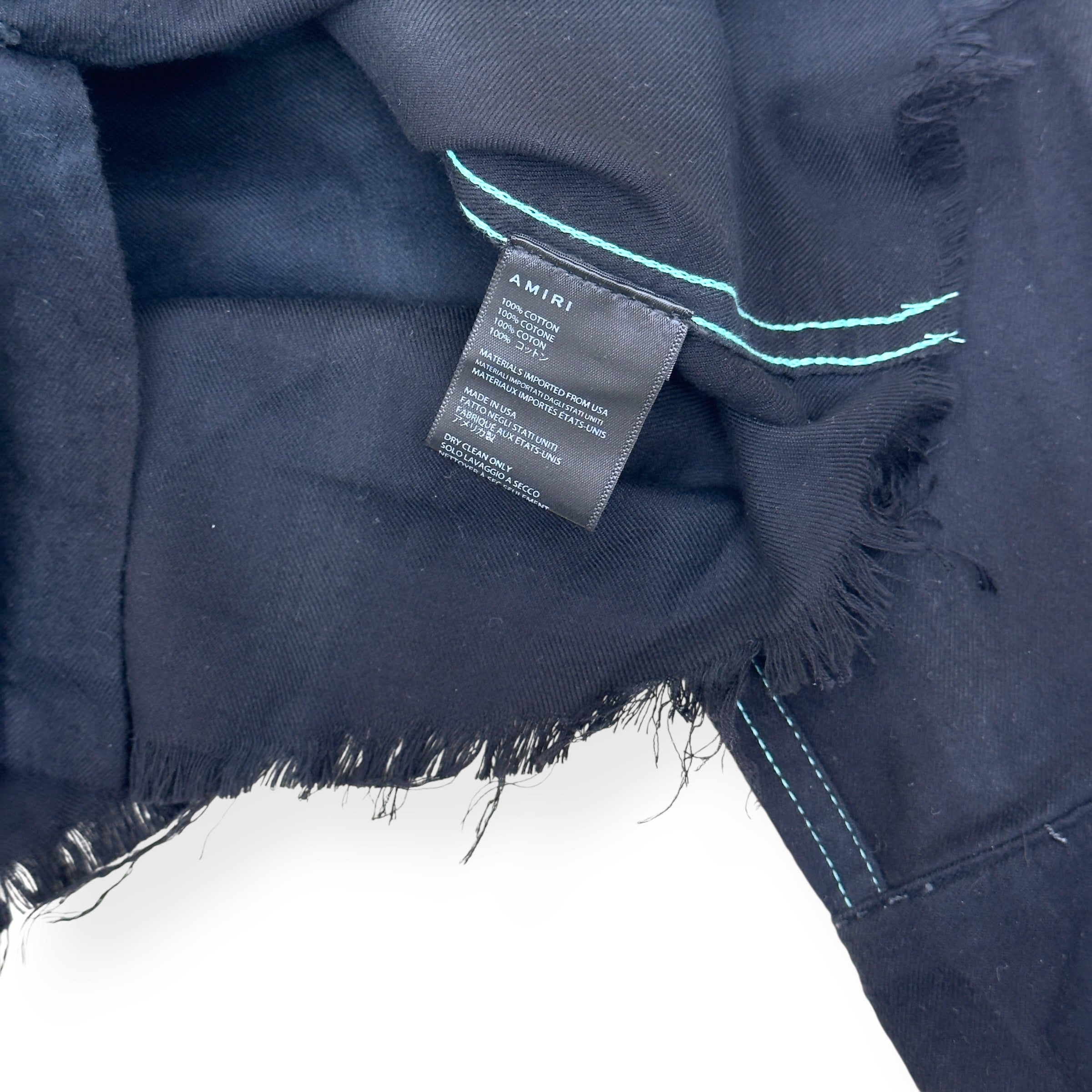 AMIRI DIP-DYED CHECKED COTTON-FLANNEL SHIRT AQUA / NAVY S