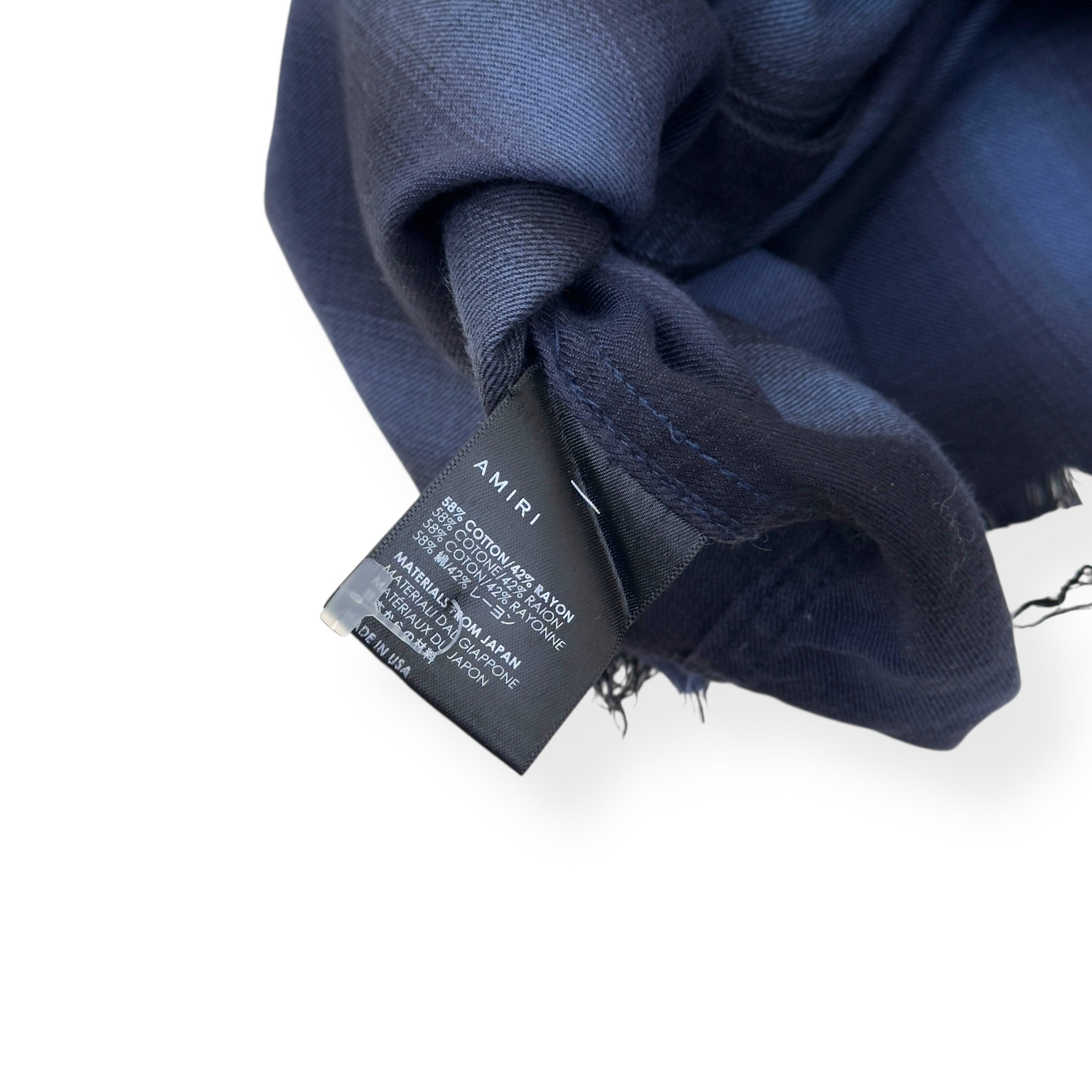 AMIRI DIP-DYED CHECKED COTTON-FLANNEL SHIRT BLUE / NAVY S