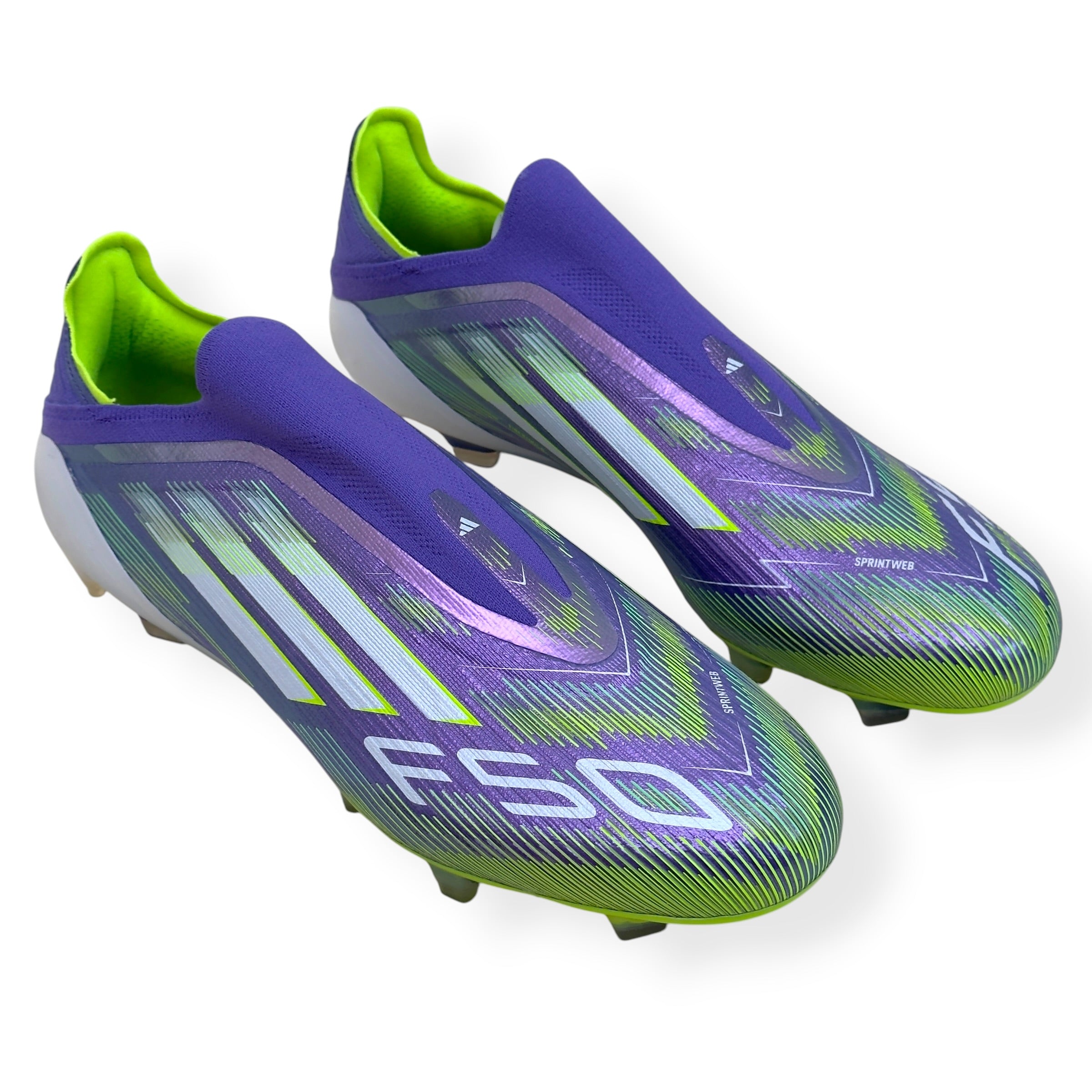 ADIDAS F50 ELITE LL FG FOOTBALL BOOTS PURPLE / GREEN UK10.5