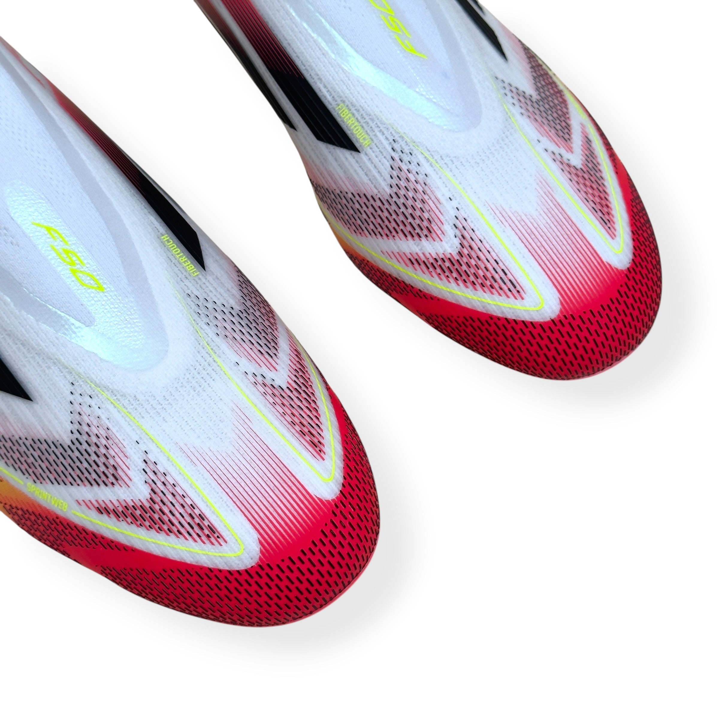 ADIDAS F50 ELITE LL FG FOOTBALL BOOTS WHITE / RED / YELLOW UK10.5