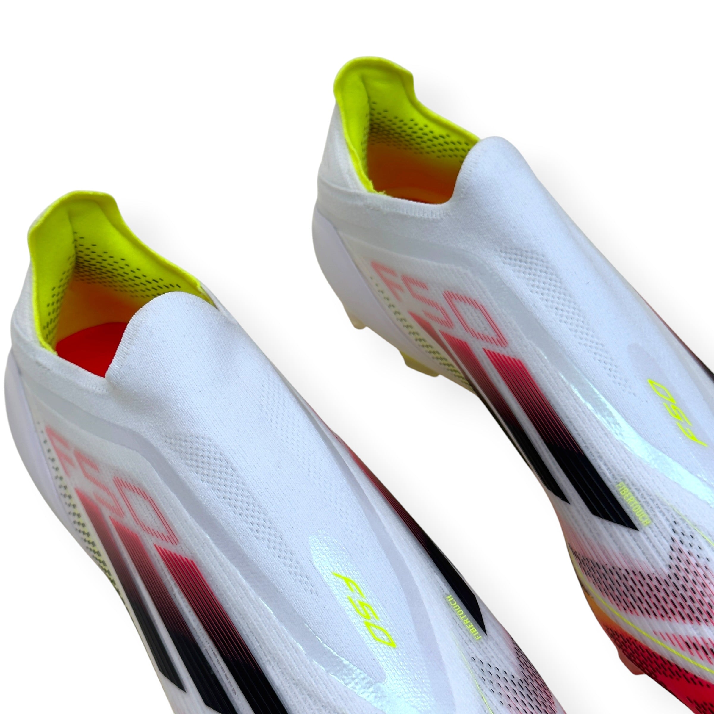 ADIDAS F50 ELITE LL FG FOOTBALL BOOTS WHITE / RED / YELLOW UK10.5