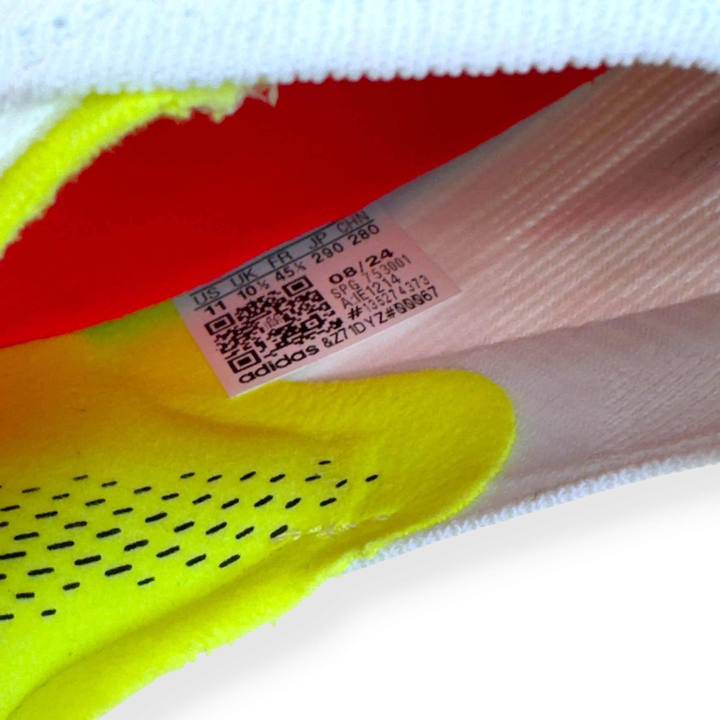 ADIDAS F50 ELITE LL FG FOOTBALL BOOTS WHITE / RED / YELLOW UK10.5
