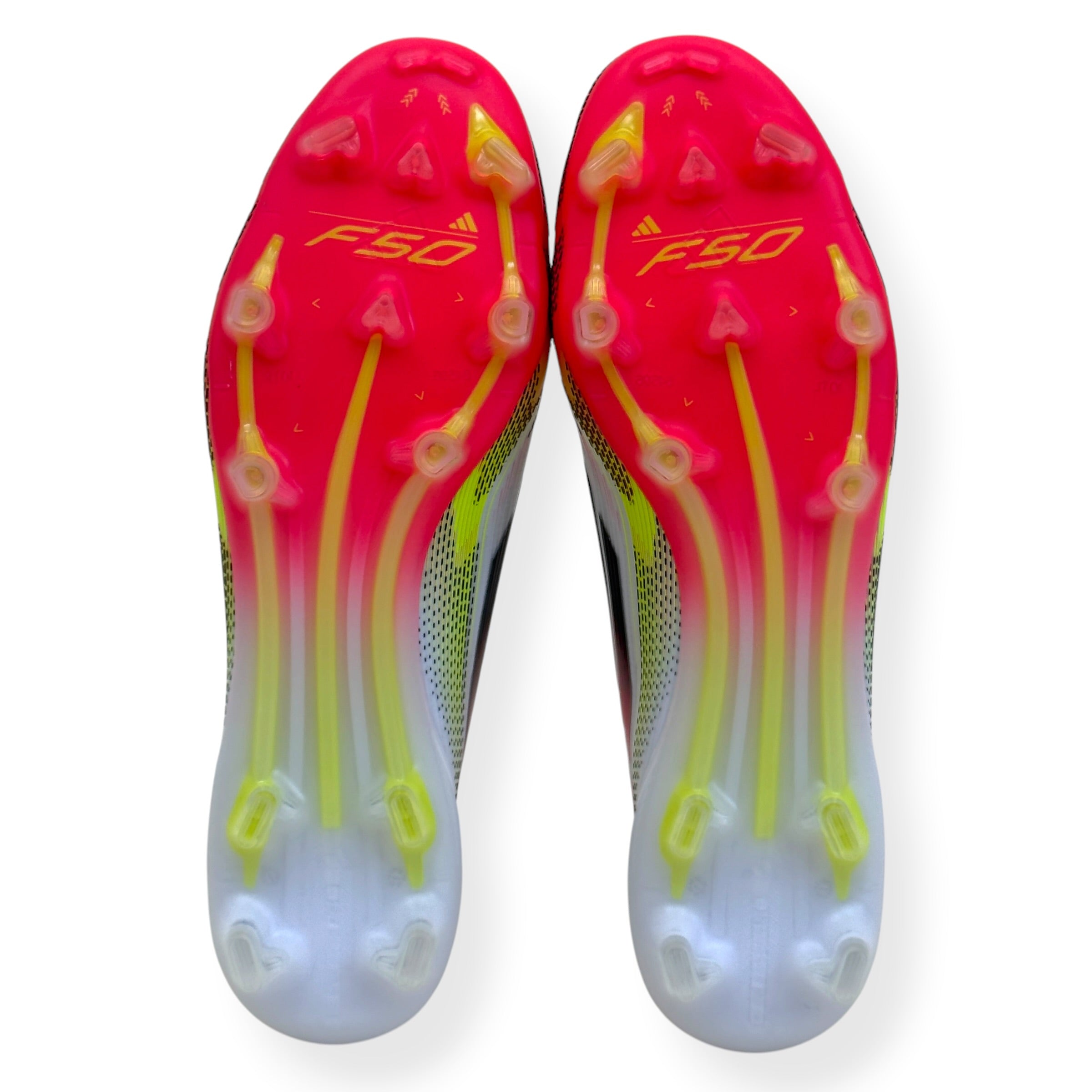 ADIDAS F50 ELITE LL FG FOOTBALL BOOTS WHITE / RED / YELLOW UK10.5
