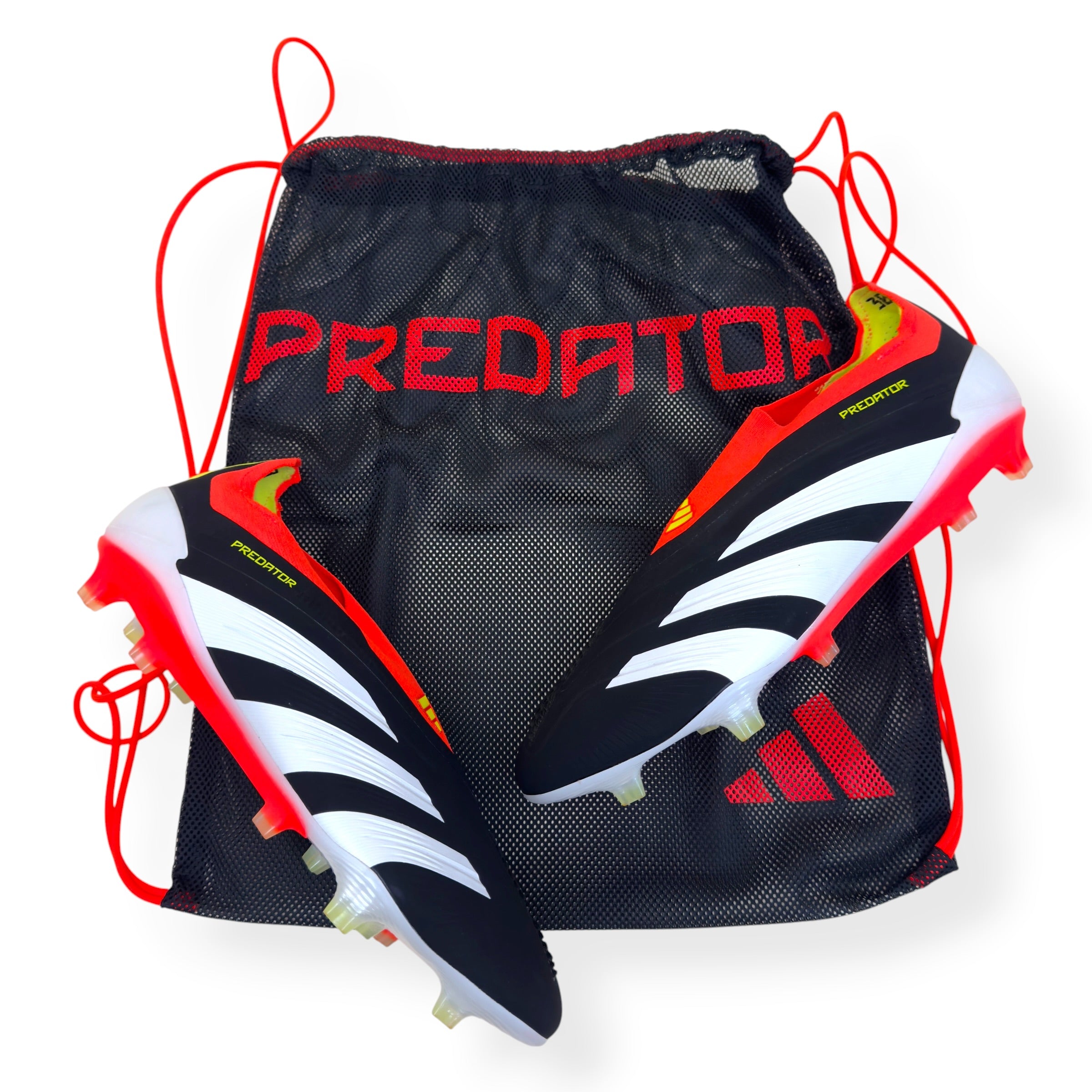 ADIDAS PREDATOR ELITE LL FG FOOTBALL BOOTS BLACK / RED UK10.5