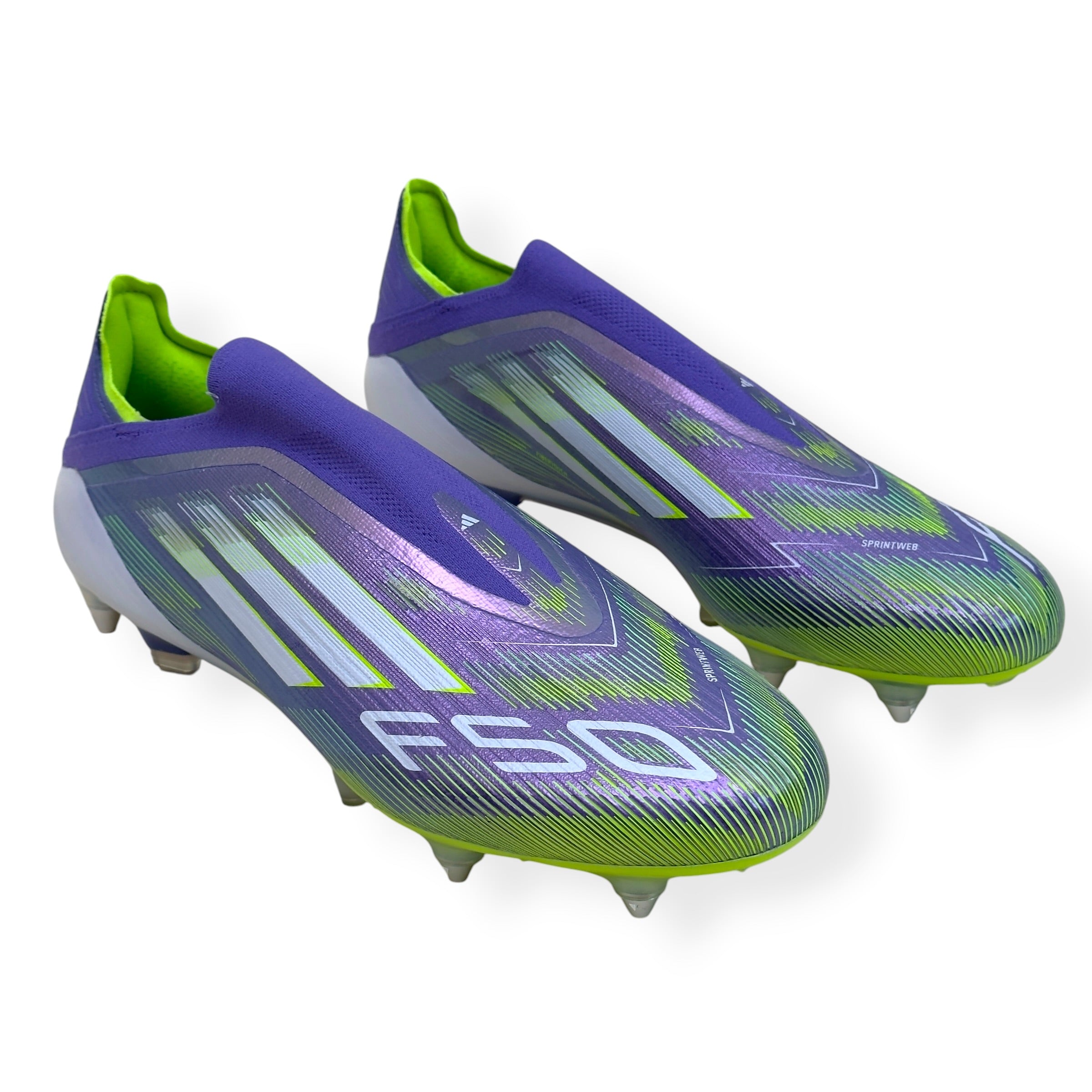 ADIDAS F50 ELITE LL SG FOOTBALL BOOTS PURPLE / GREEN UK10.5