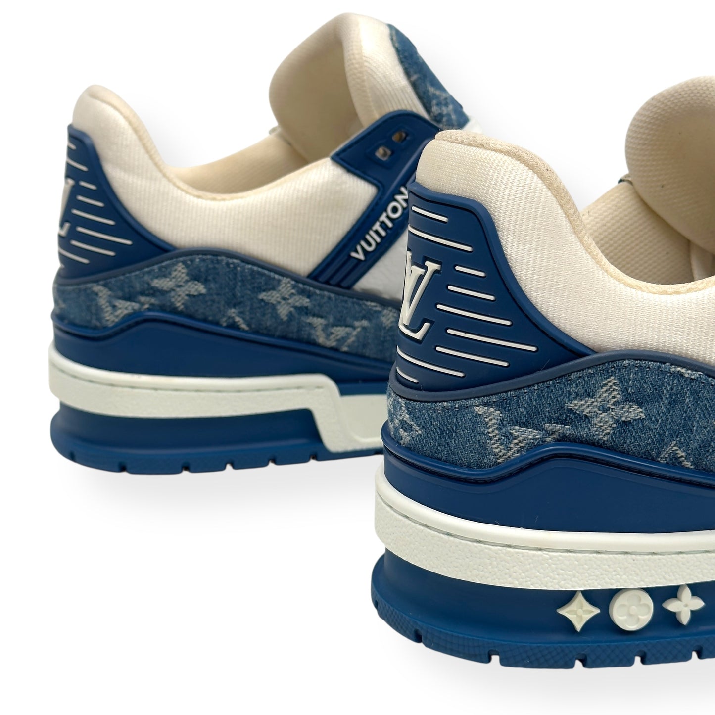 LOUIS VUITTON DENIM LV TRAINER BLUE UK8