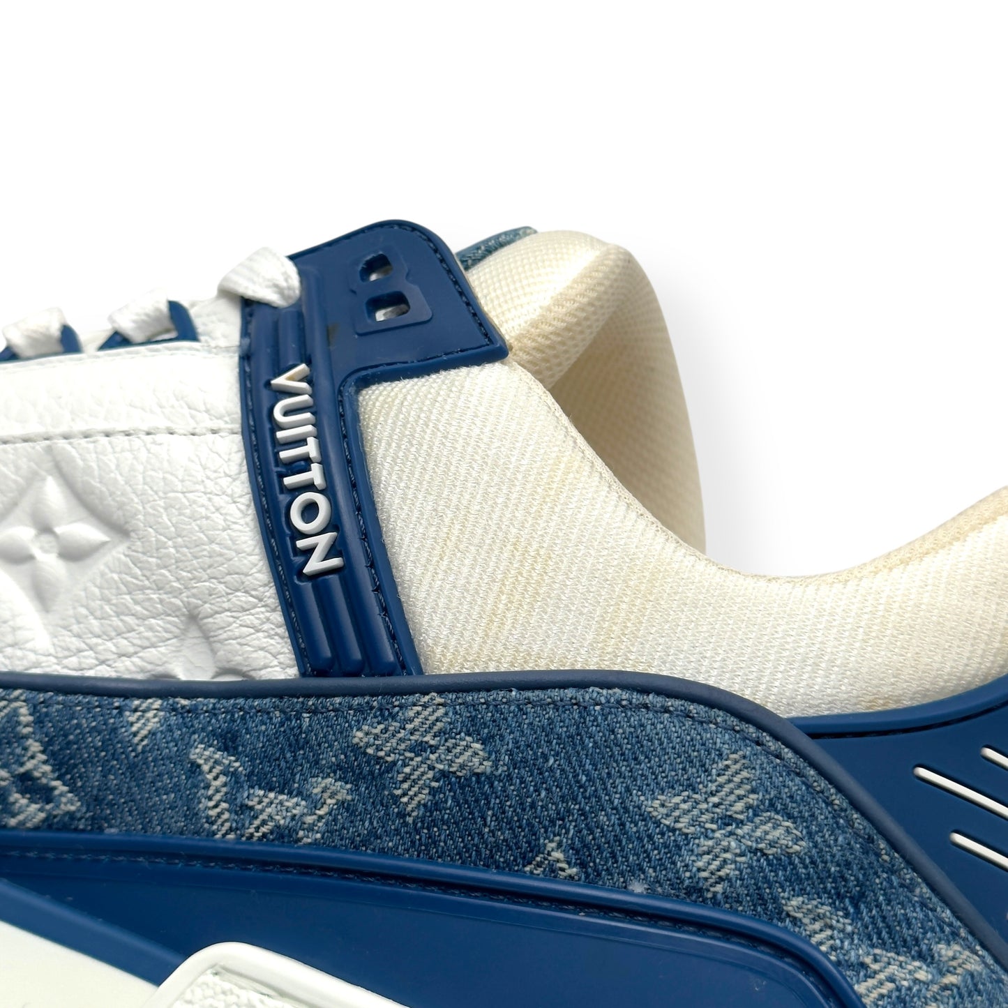 LOUIS VUITTON DENIM LV TRAINER BLUE UK8