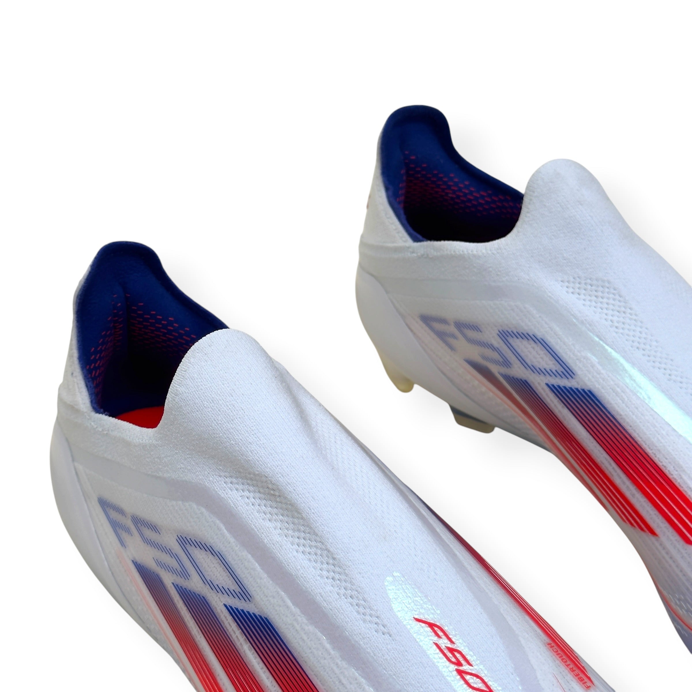 ADIDAS F50 ELITE LL FG FOOTBALL BOOTS WHITE / RED / BLUE UK10.5
