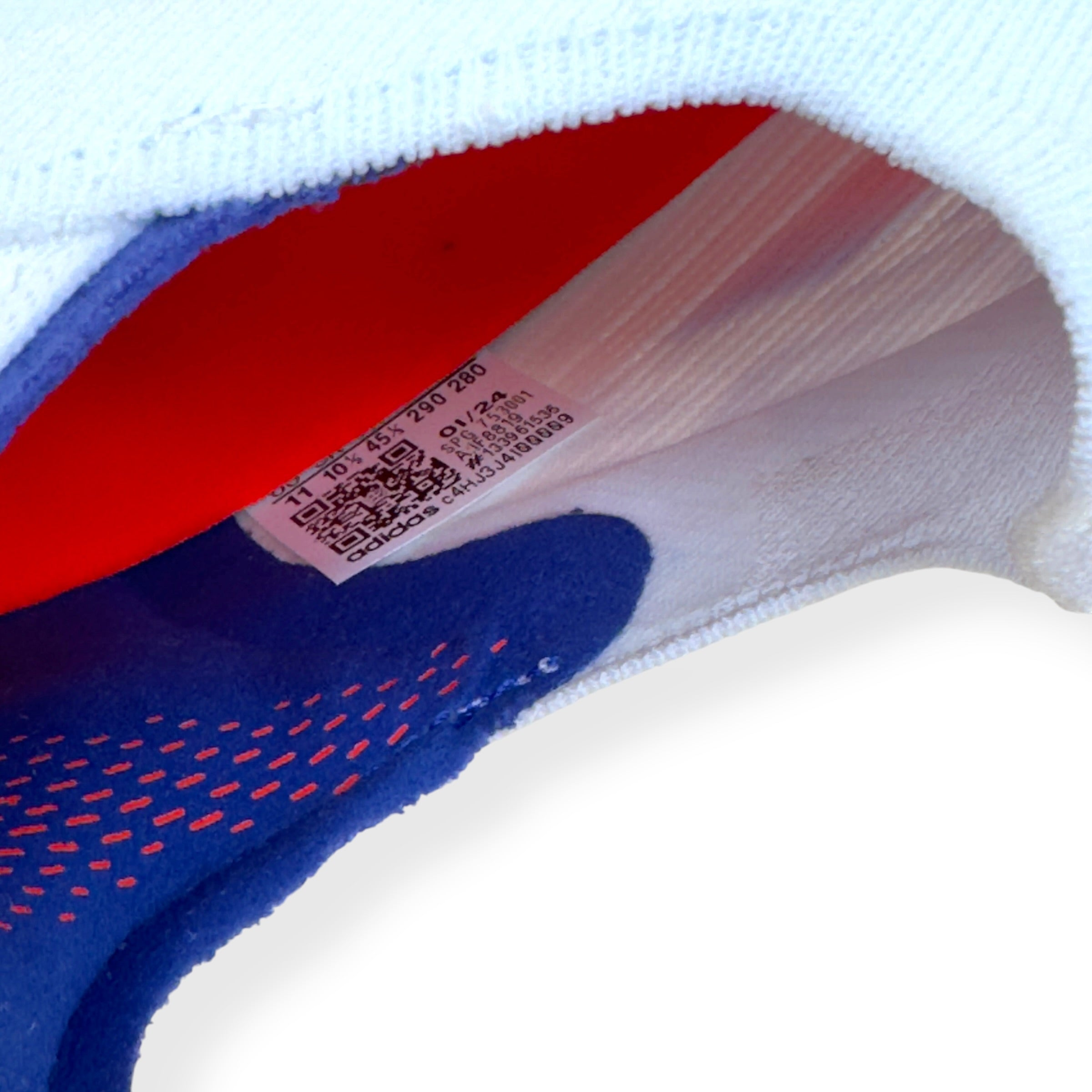 ADIDAS F50 ELITE LL FG FOOTBALL BOOTS WHITE / RED / BLUE UK10.5