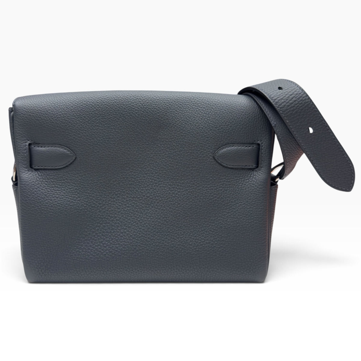 HERMES KELLY MESSENGER TOGO CALFSKIN / PALLADIUM HARDWARE GRIS MISTY PM