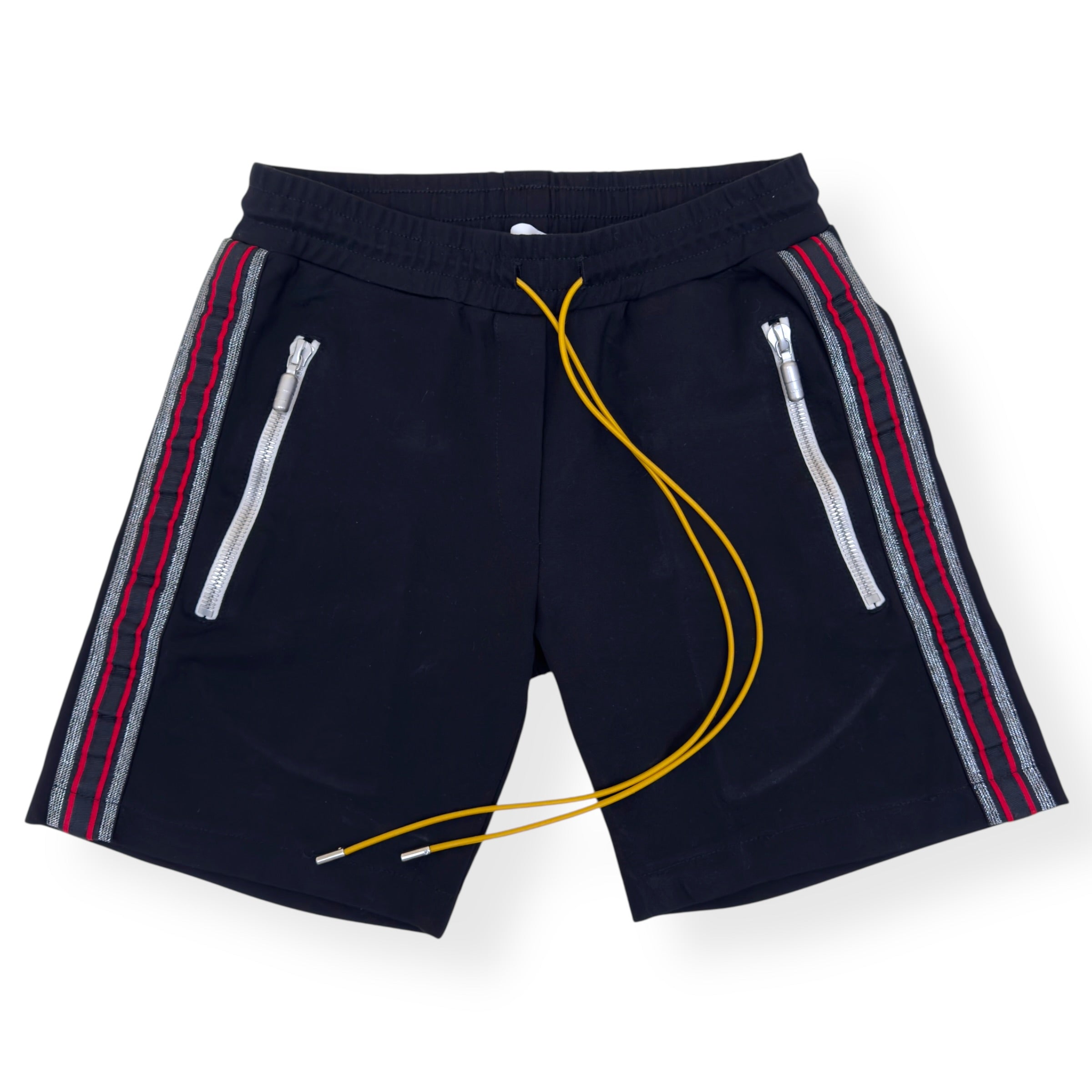 RHUDE TRAXEDO STRETCH-JERSEY SHORTS BLACK XS