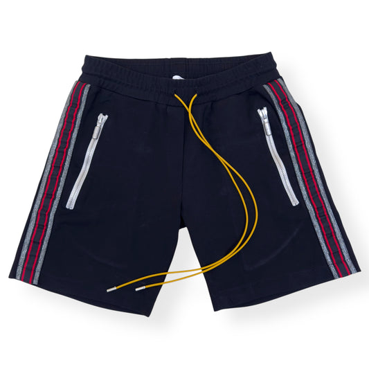 RHUDE TRAXEDO STRETCH-JERSEY SHORTS BLACK XS