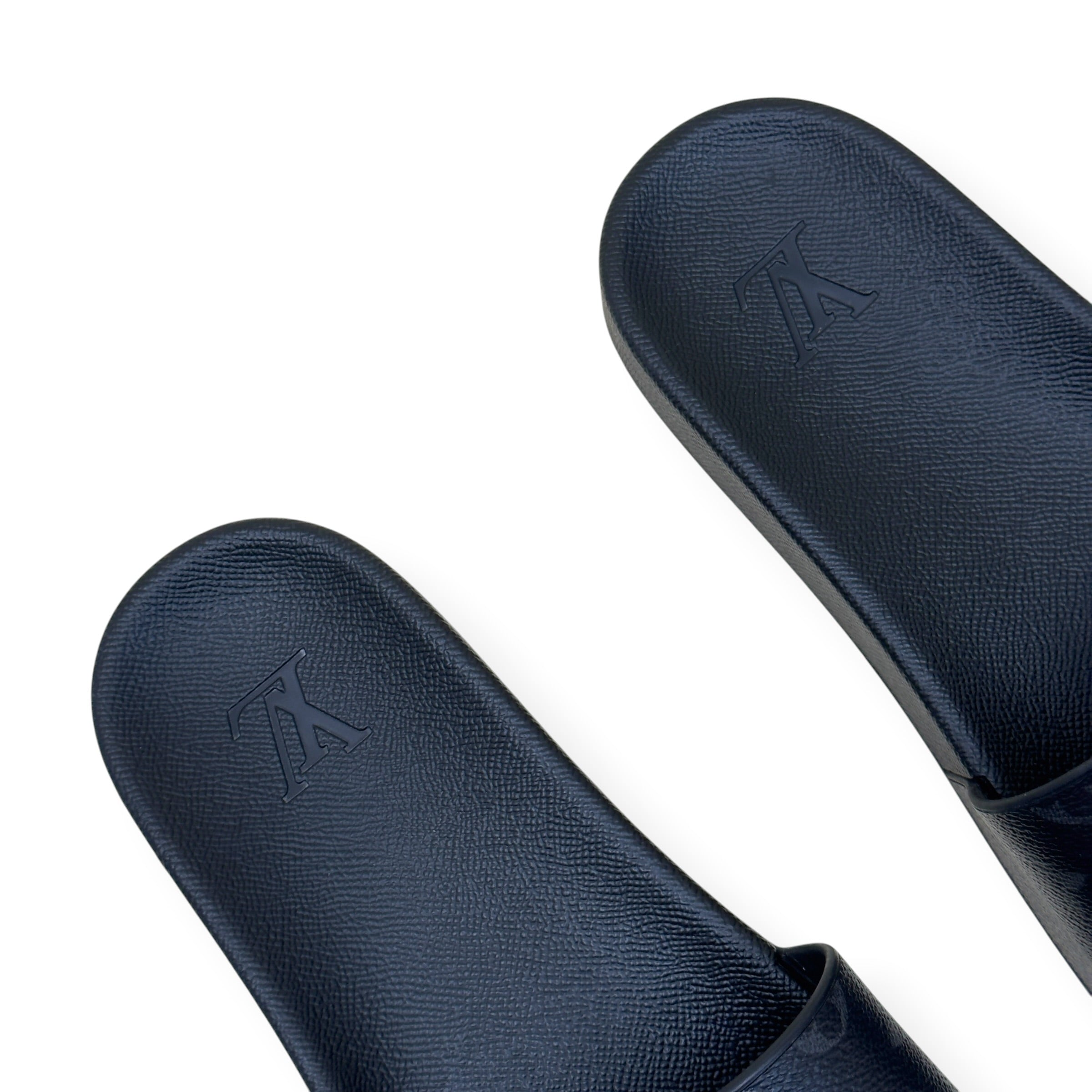 LOUIS VUITTON MONOGRAM ECLIPSE SLIDES BLACK UK10
