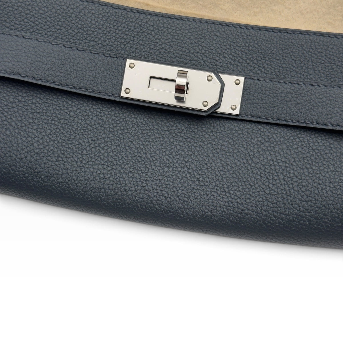 HERMES KELLY MESSENGER TOGO CALFSKIN / PALLADIUM HARDWARE GRIS MISTY PM