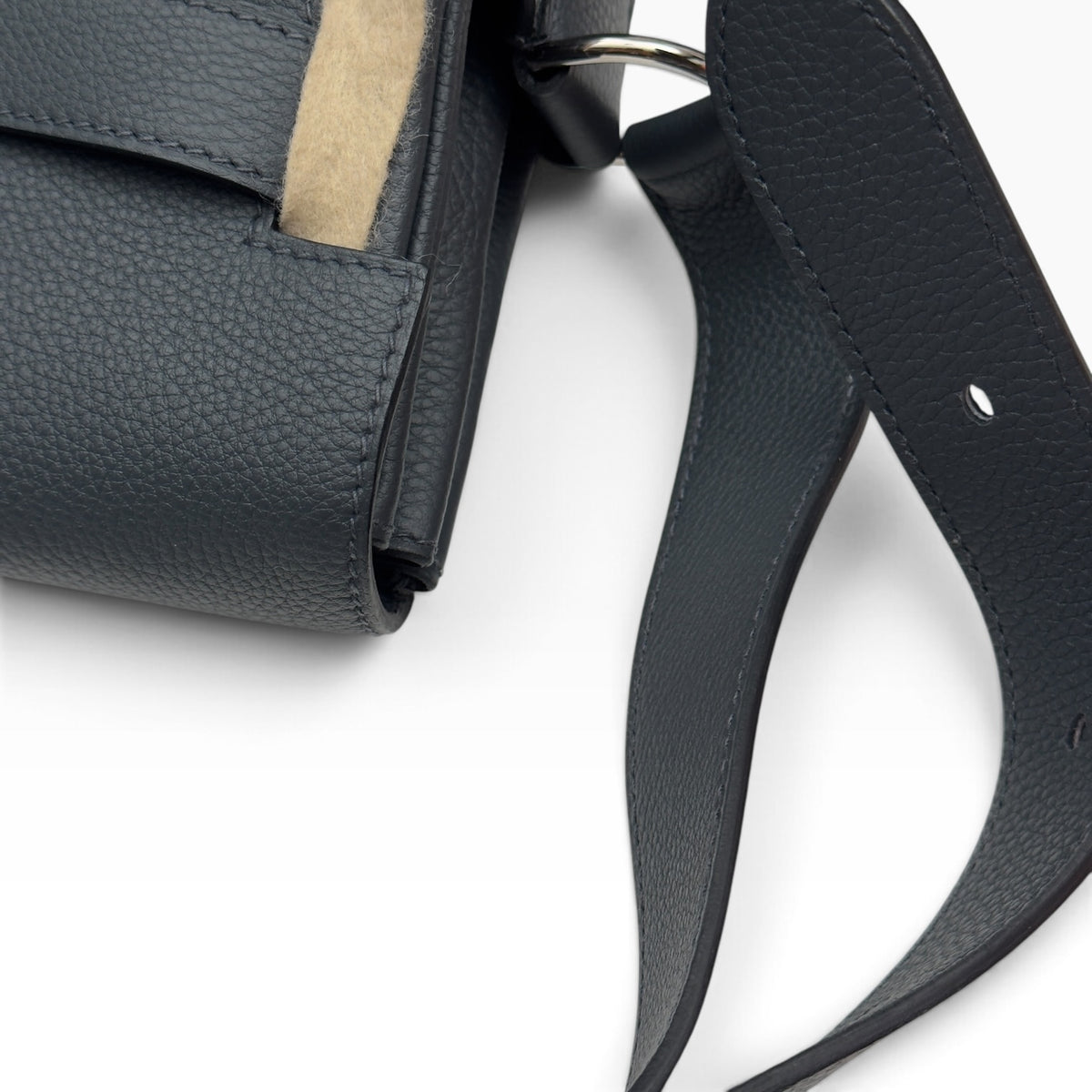 HERMES KELLY MESSENGER TOGO CALFSKIN / PALLADIUM HARDWARE GRIS MISTY PM