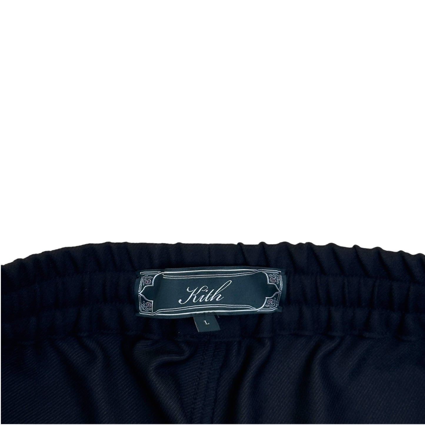 KITH DOUBLE WEAVE ELMHURST TRACK PANTS BLACK L