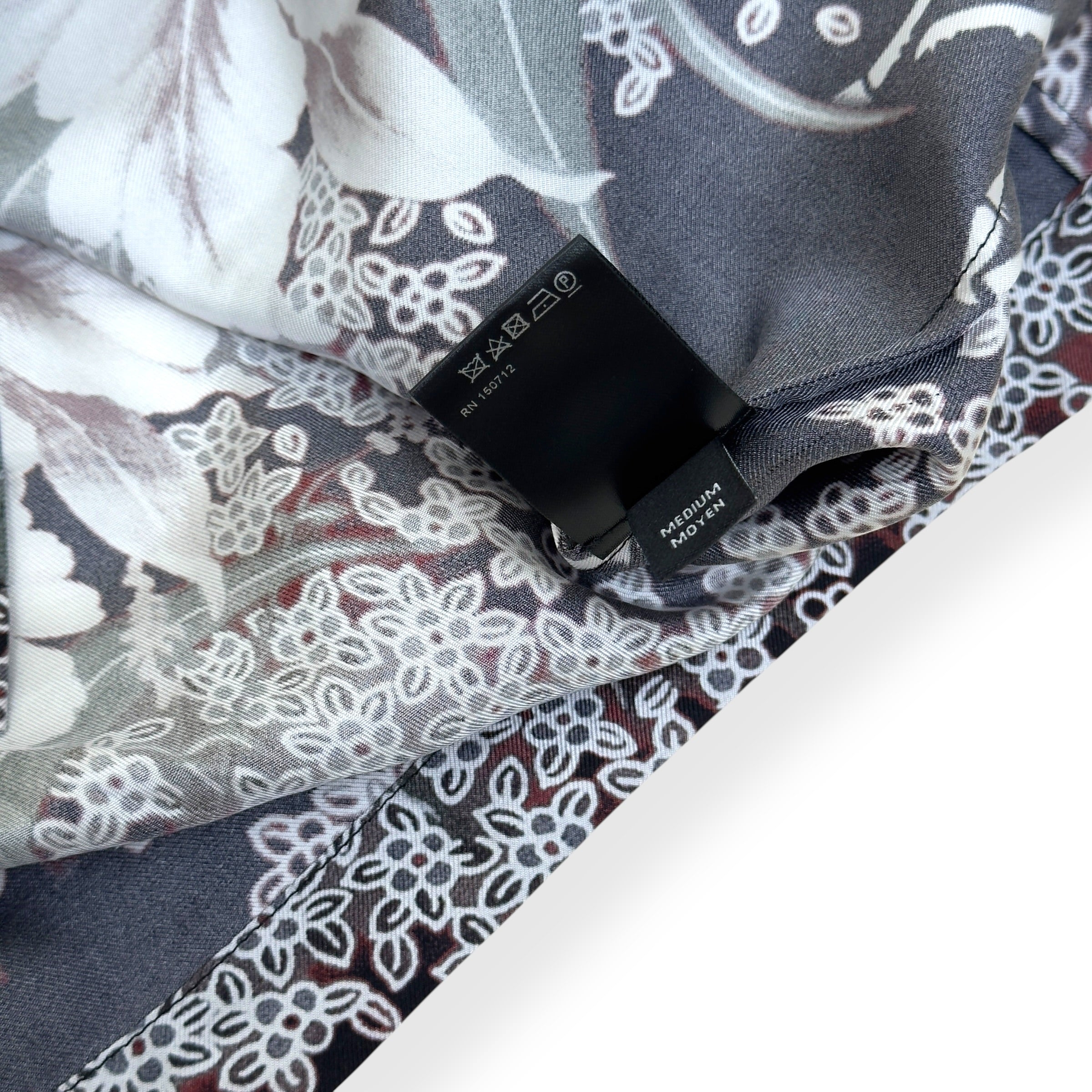 AMIRI HIBISCUS TIKI SILK SHIRT BLACK M