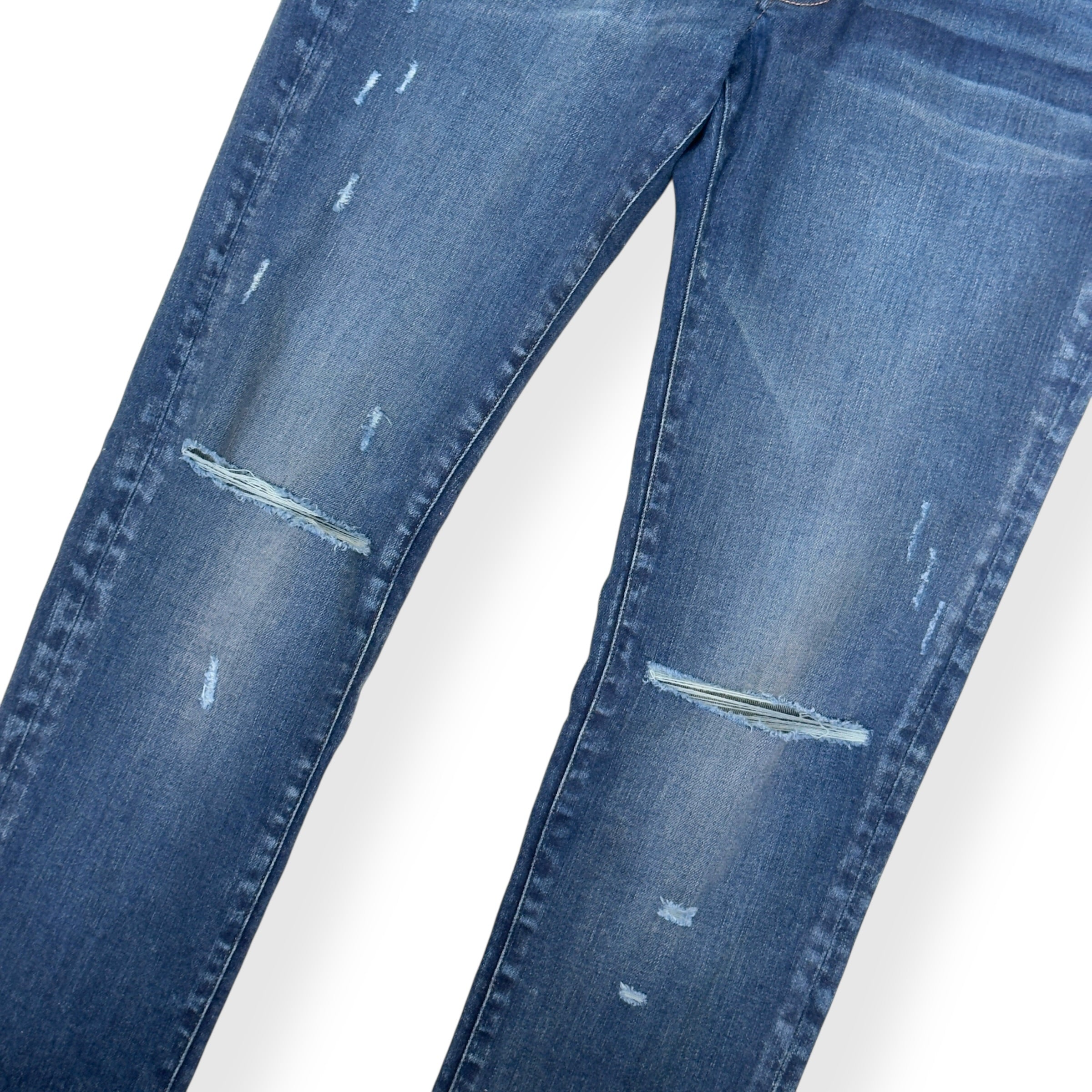 AMIRI DISTRESSED SKINNY DENIM JEANS BLUE W34”