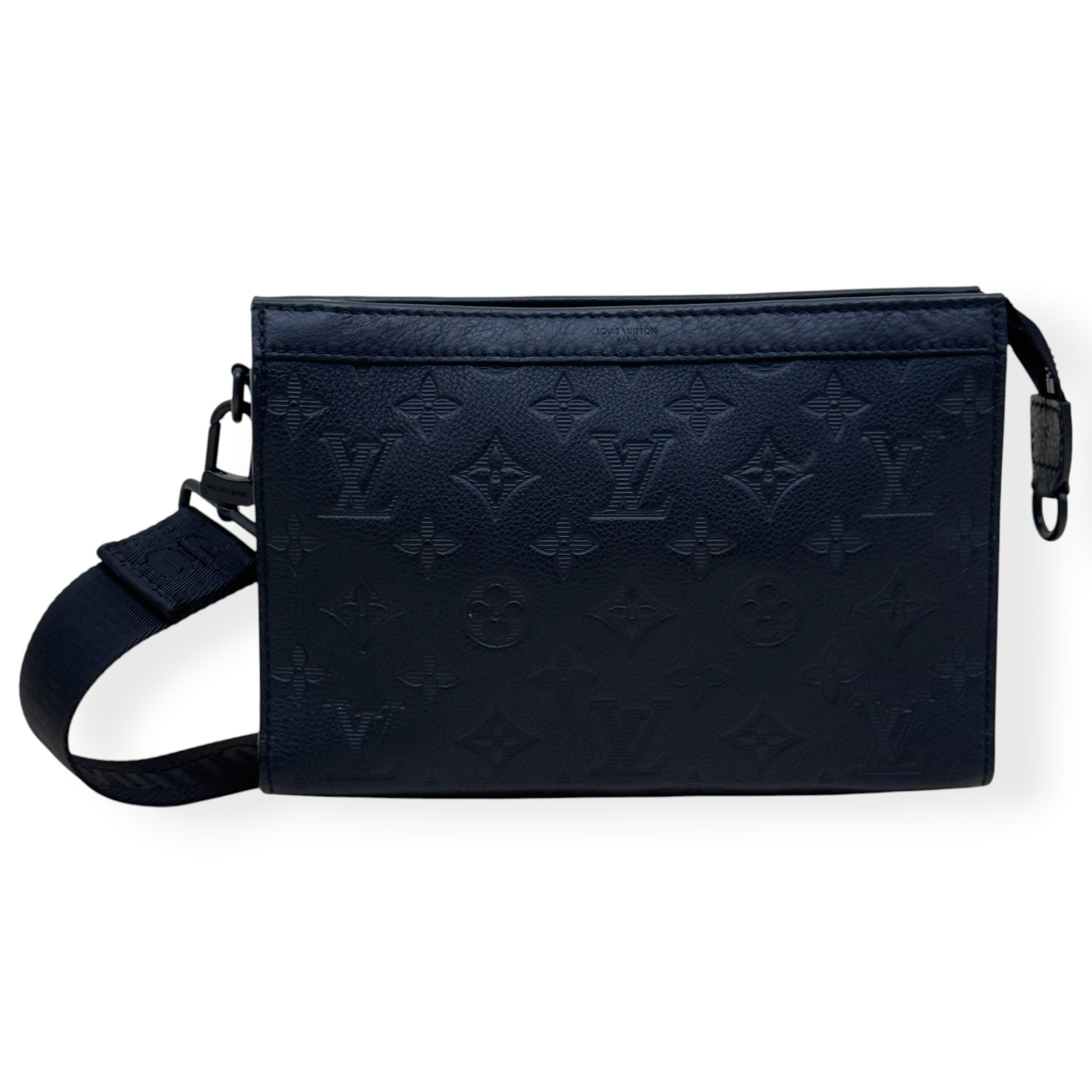 LOUIS VUITTON GASTON SHADOW MONOGRAM WEARABLE BAG BLACK S