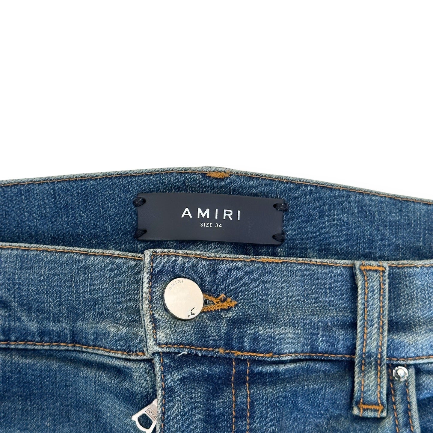 AMIRI DISTRESSED SKINNY DENIM JEANS BLUE W34”
