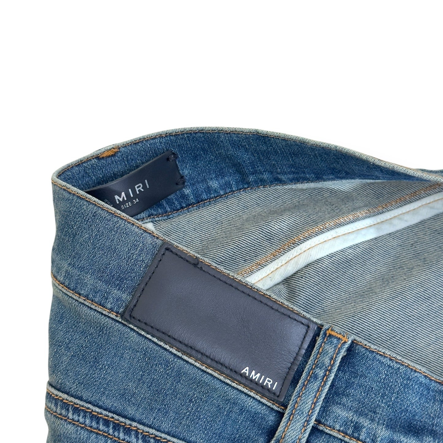 AMIRI DISTRESSED SKINNY DENIM JEANS BLUE W34”