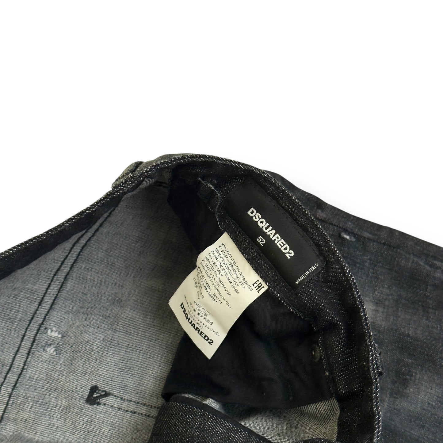 DSQUARED2 DISTRESSED DENIM JEANS BLACK 52 / XL