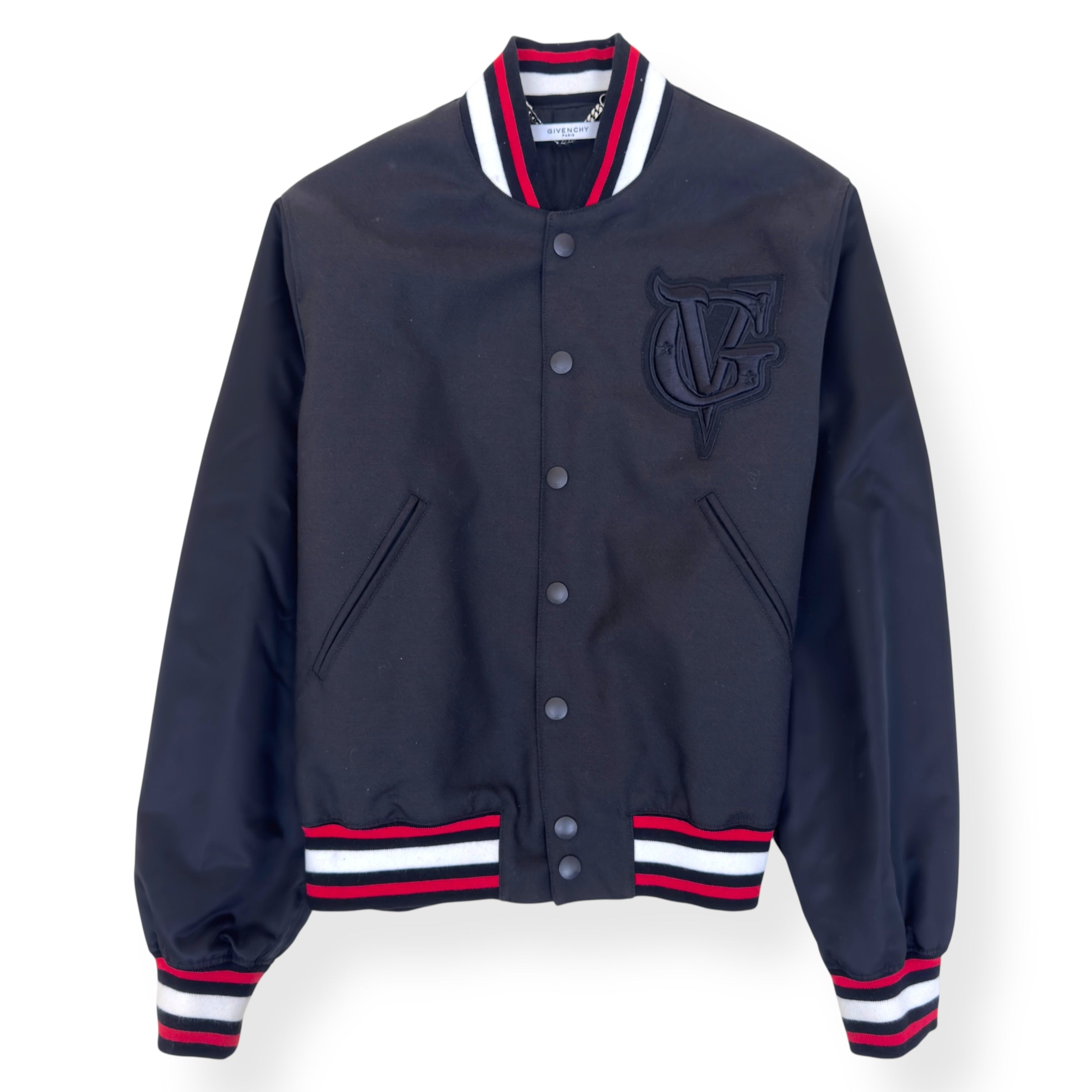 GIVENCHY EMBROIDERED LOGO JACKET BLACK / RED 54 / XL