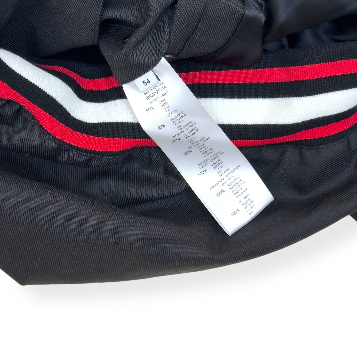 GIVENCHY EMBROIDERED LOGO JACKET BLACK / RED 54 / XL