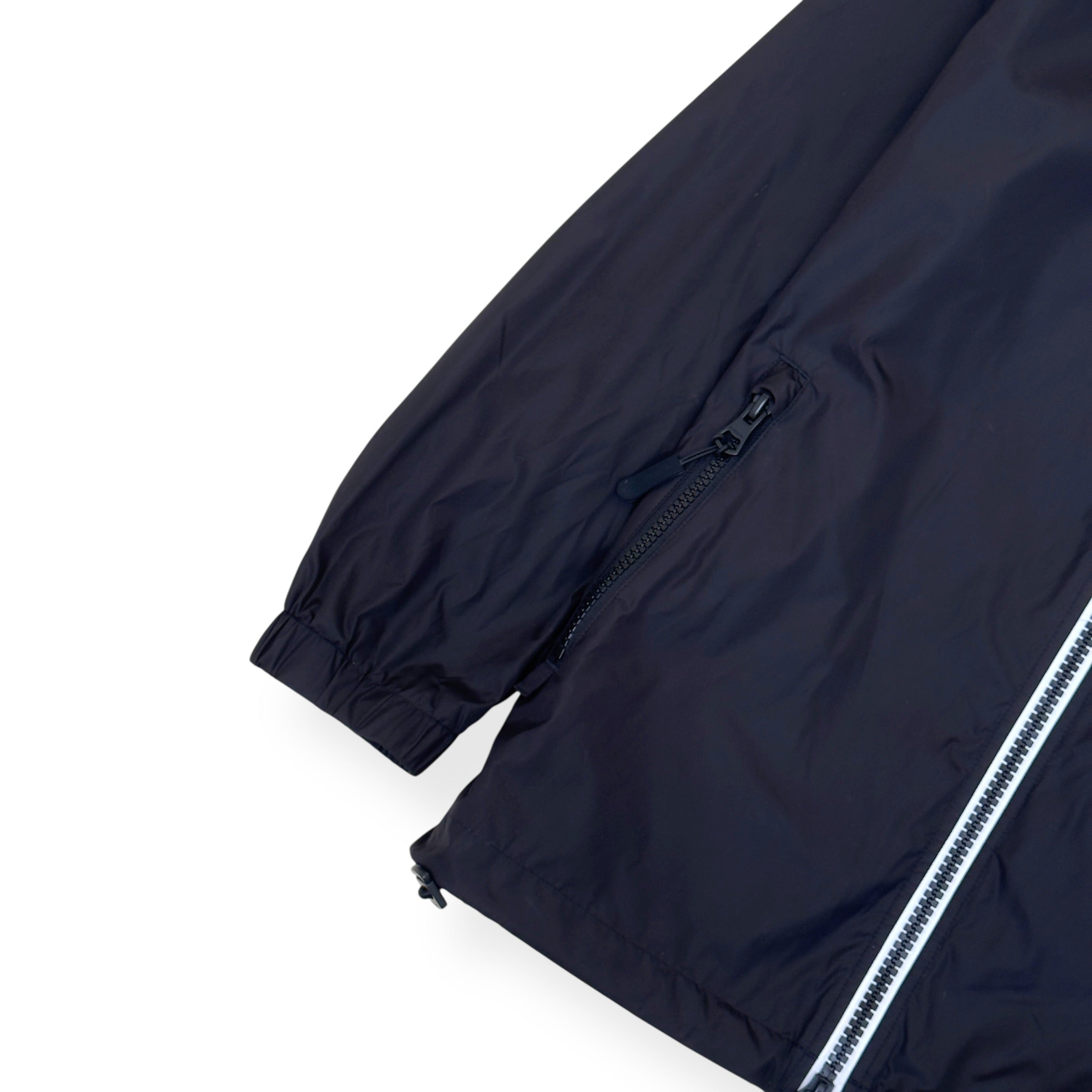 BURBERRY LOCATION PRINT HOODED WINDBREAKER JACKET BLACK M