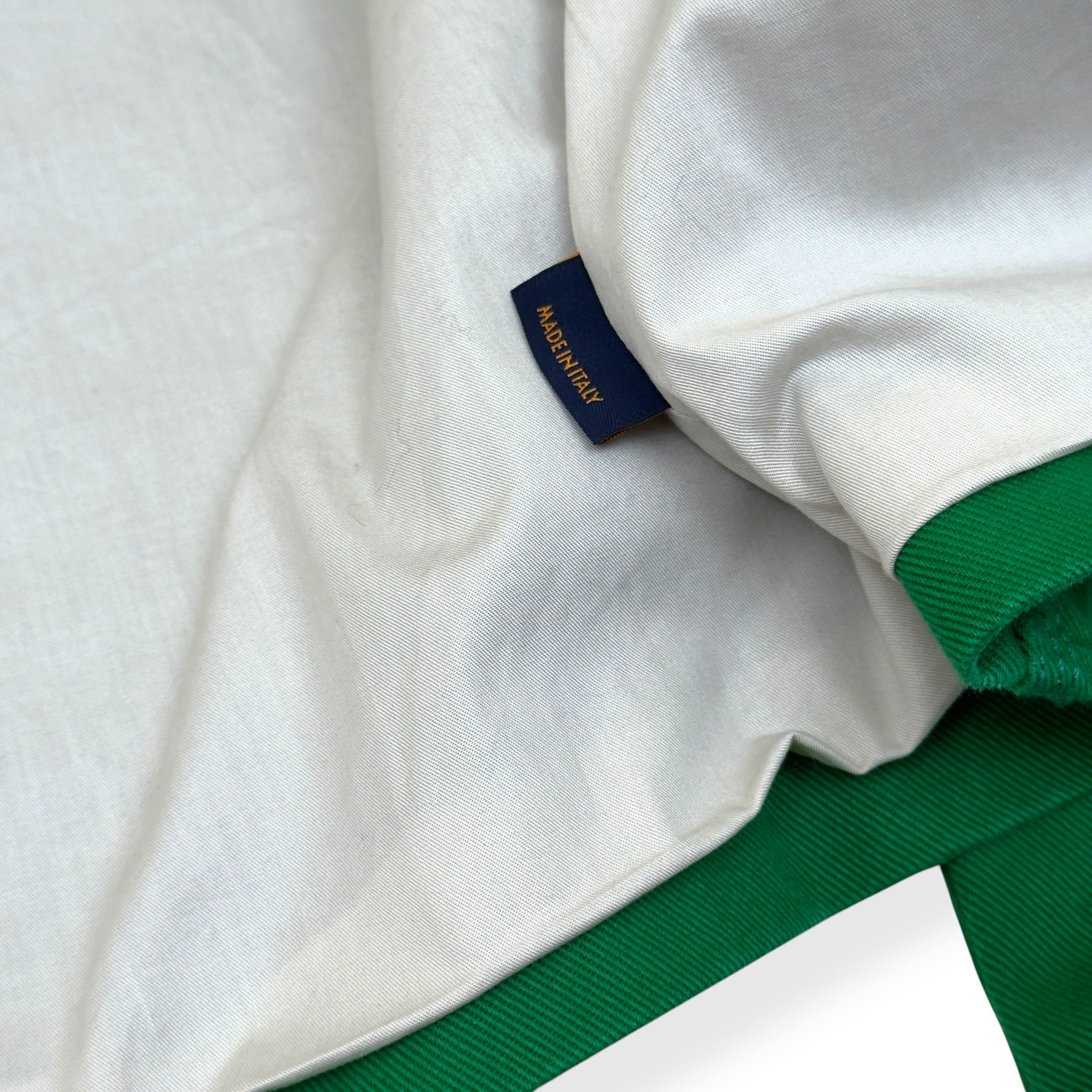 LOUIS VUITTON MONOGRAM EMBOSSED SHEARLING COLLAR ZIP JACKET GREEN 50 / M