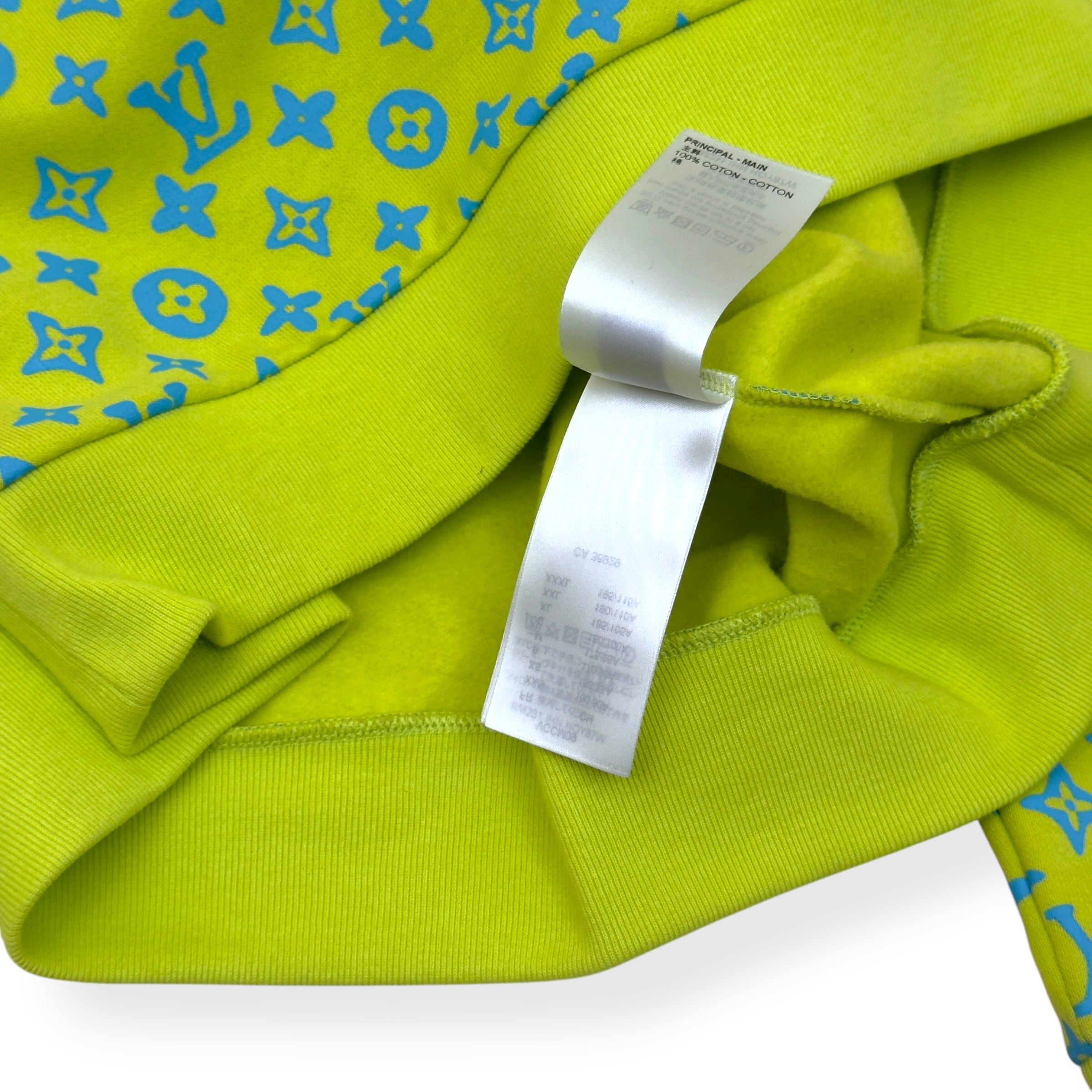LOUIS VUITTON MONOGRAM CREWNECK SWEATSHIRT LIME GREEN / BLUE XL