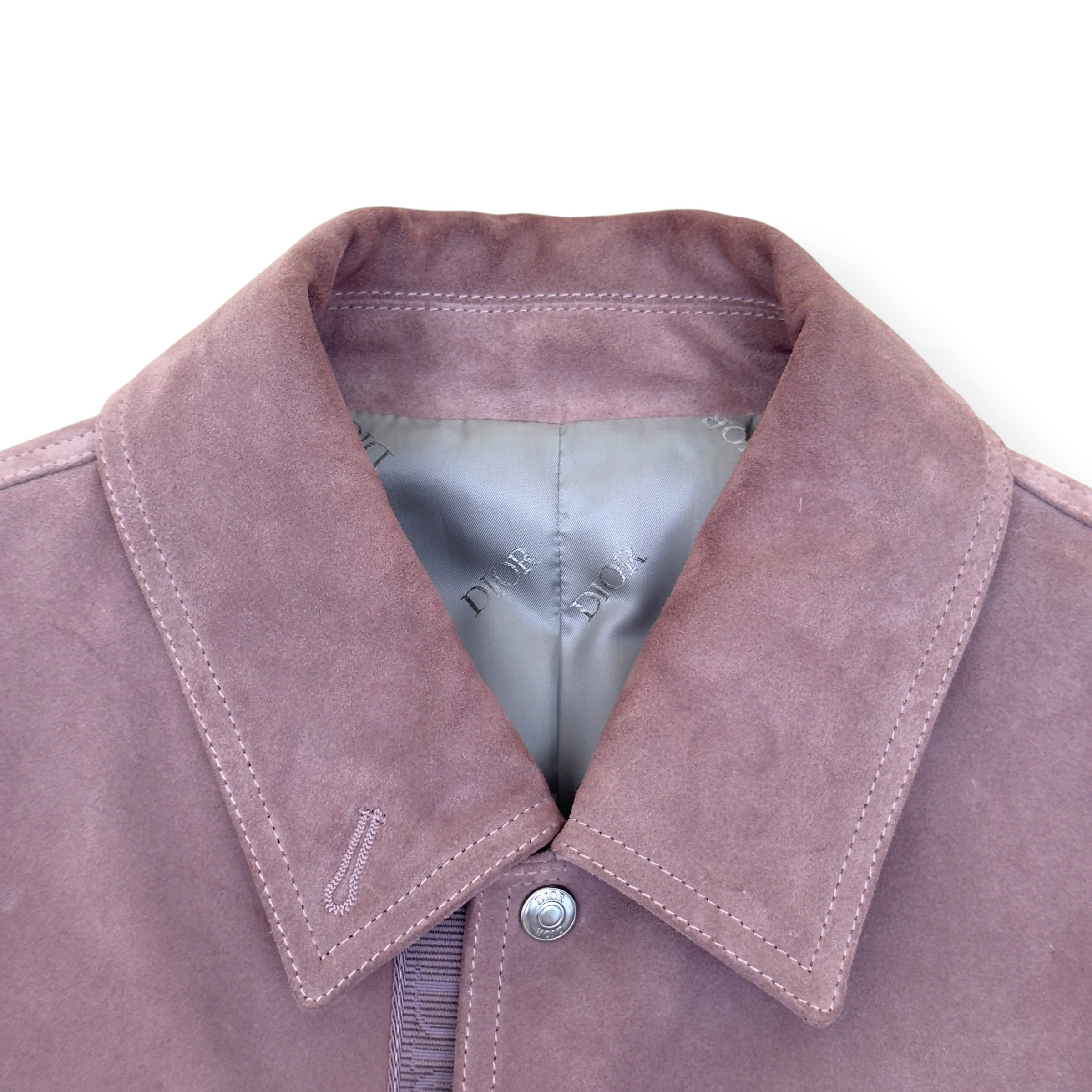 DIOR SUEDE CALFSKIN OVERSHIRT JACKET MAUVE 50 / L