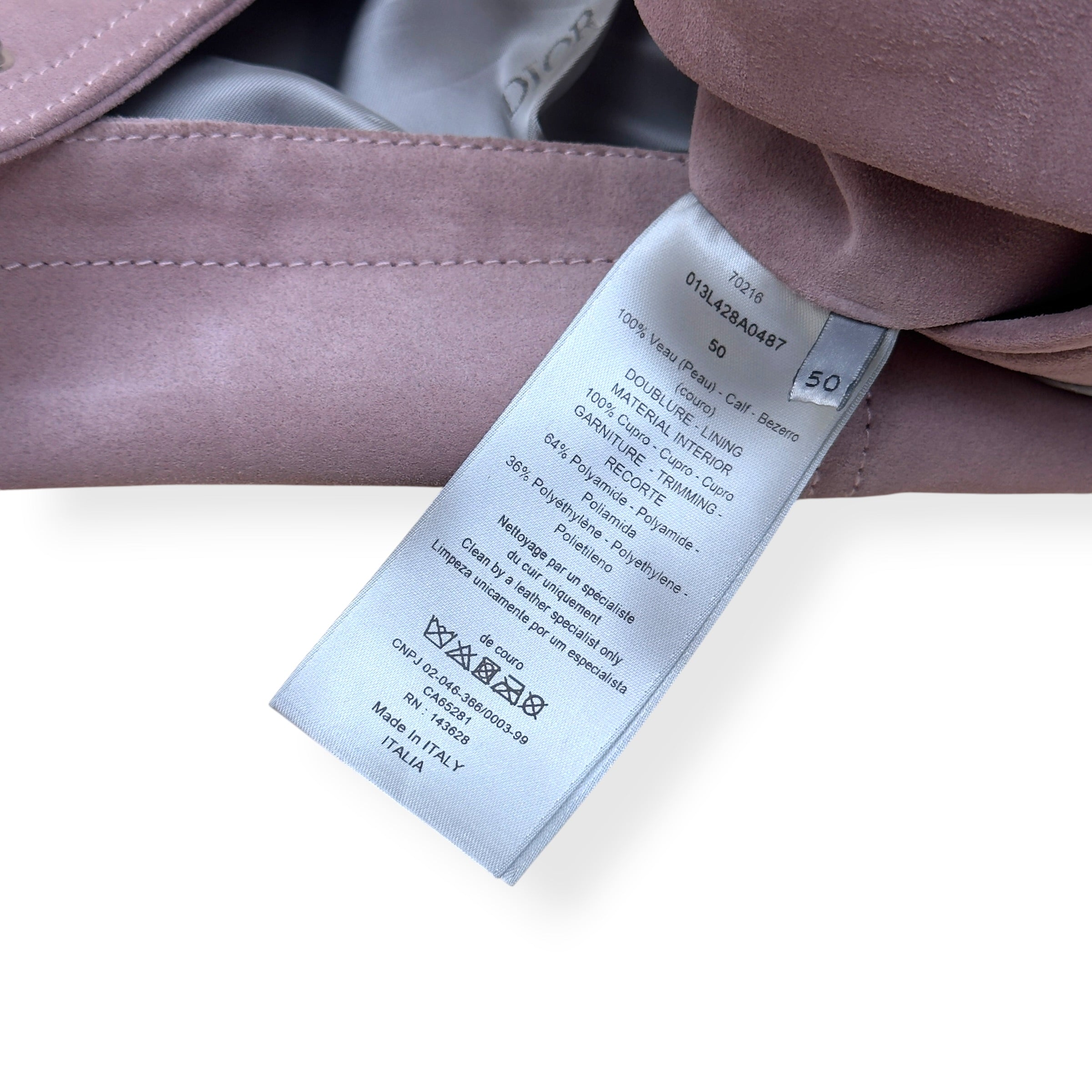 DIOR SUEDE CALFSKIN OVERSHIRT JACKET MAUVE 50 / L