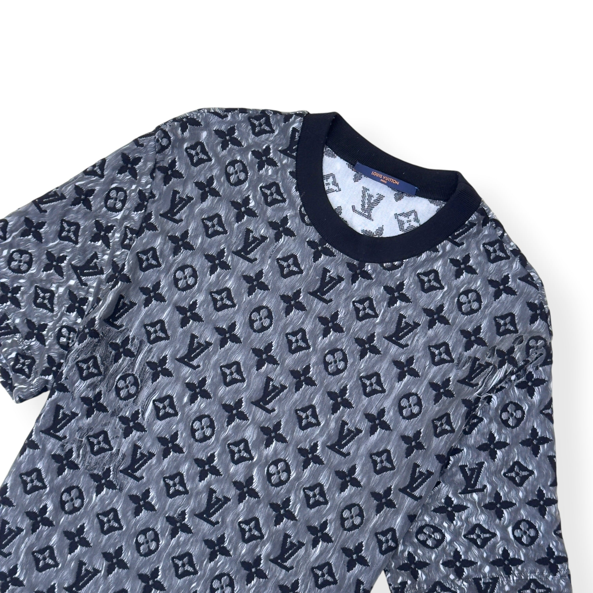 LOUIS VUITTON MONOGRAM MESH T-SHIRT BLACK XXL