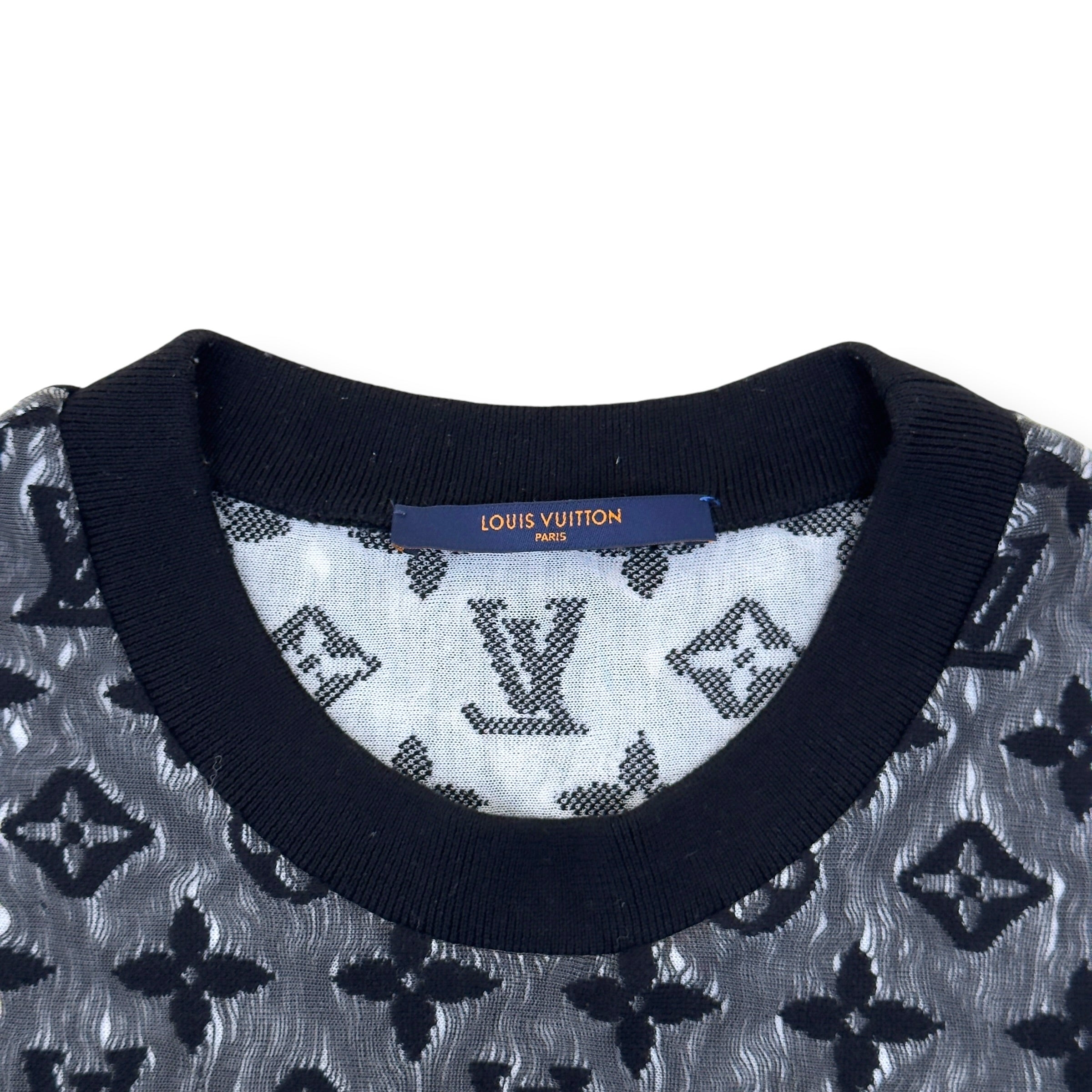 LOUIS VUITTON MONOGRAM MESH T-SHIRT BLACK XXL