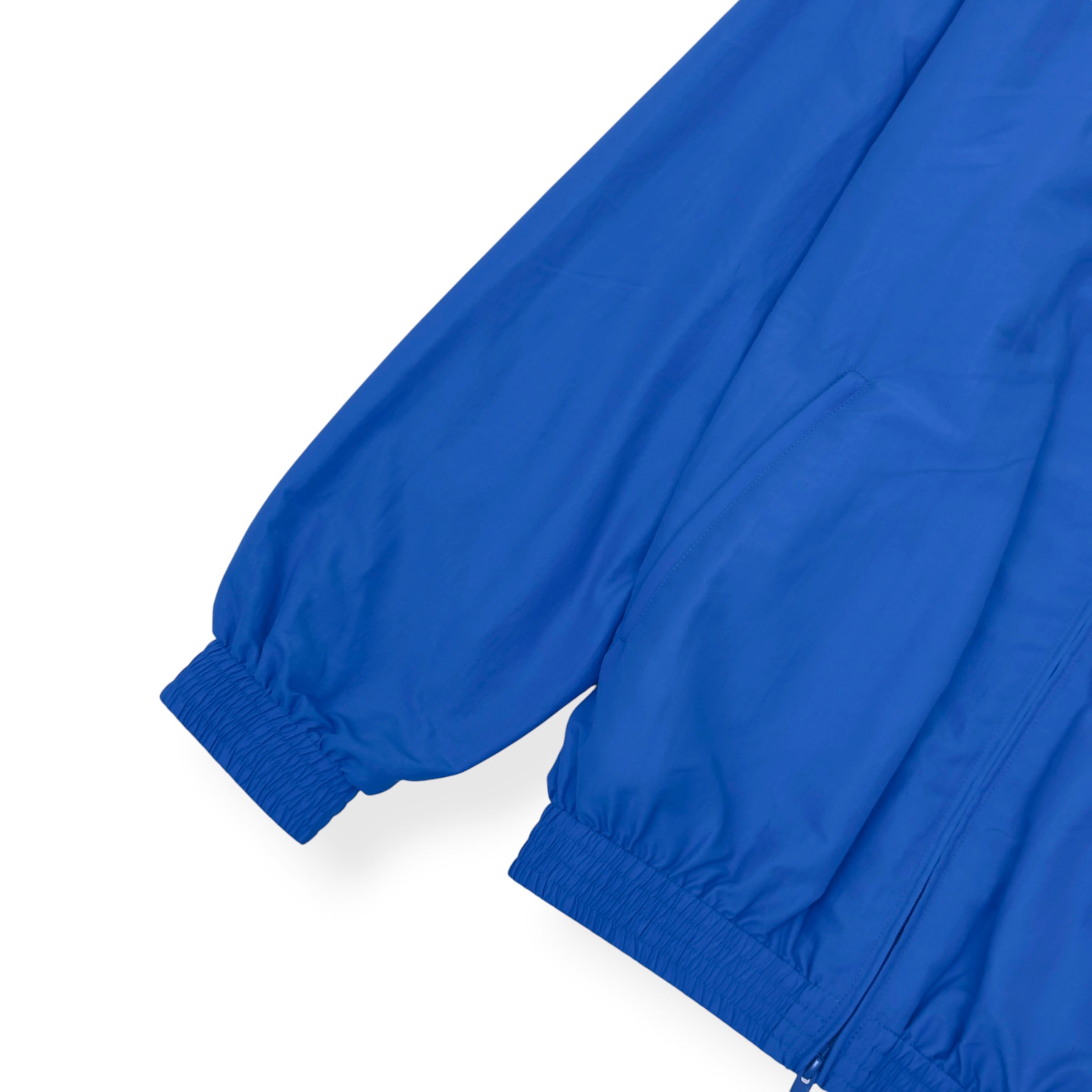 BALENCIAGA WARDROBE OVERSIZED B LOGO ZIP WINDBREAKER JACKET BLUE 46 / S