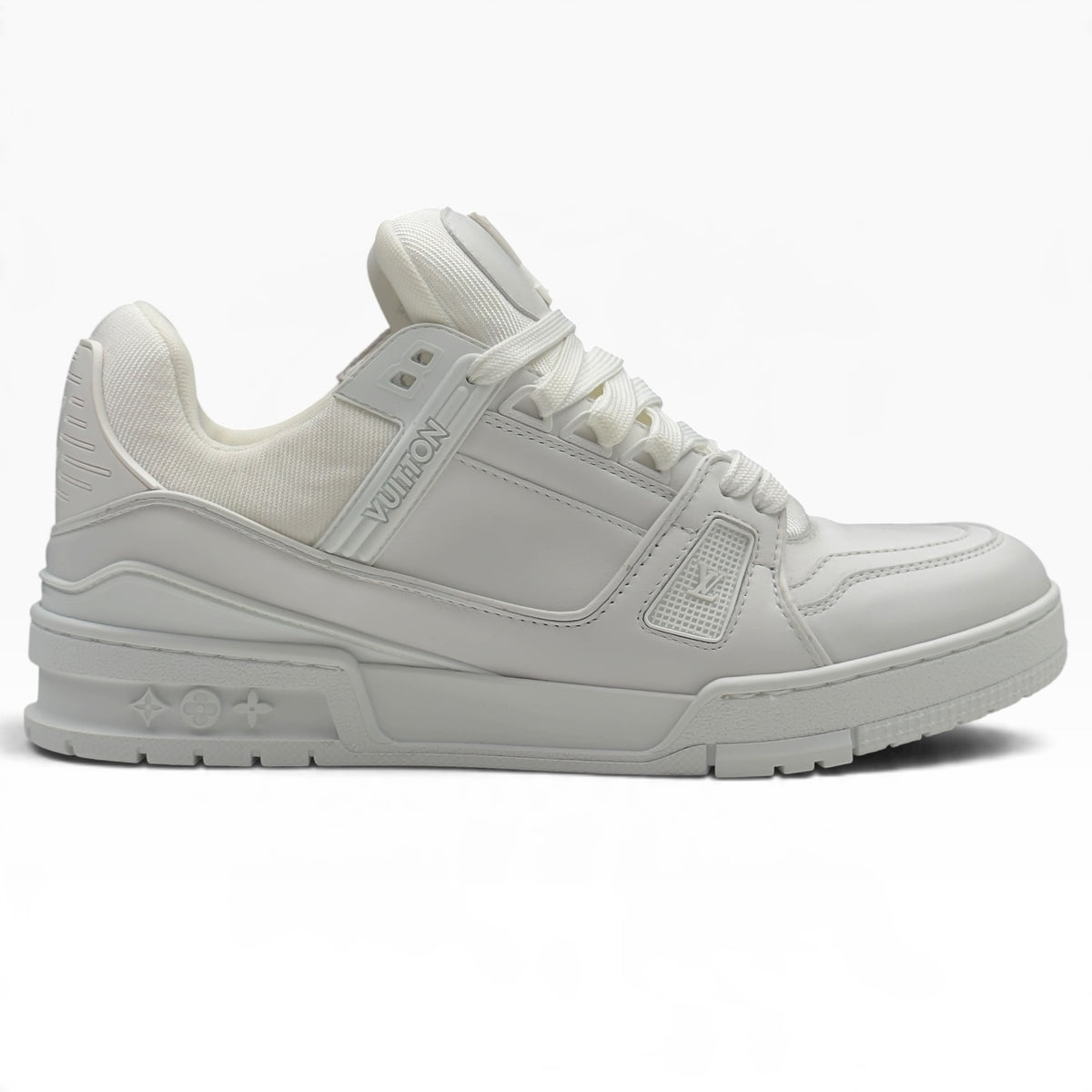 LOUIS VUITTON LEATHER LV TRAINER WHITE UK7.5