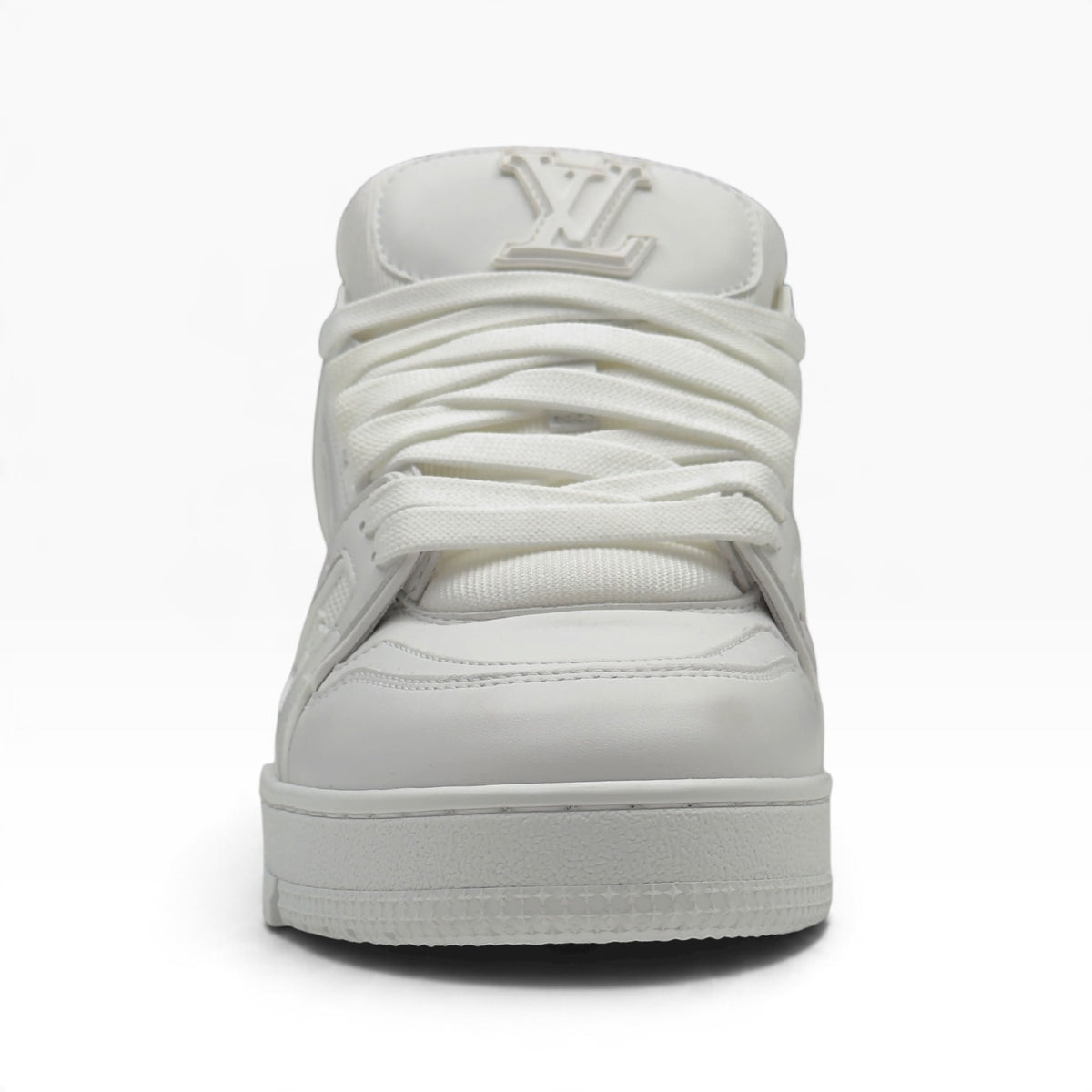 LOUIS VUITTON LEATHER LV TRAINER WHITE UK7.5