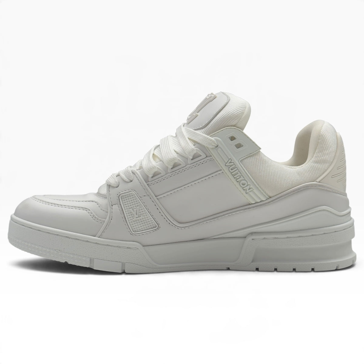 LOUIS VUITTON LEATHER LV TRAINER WHITE UK7.5