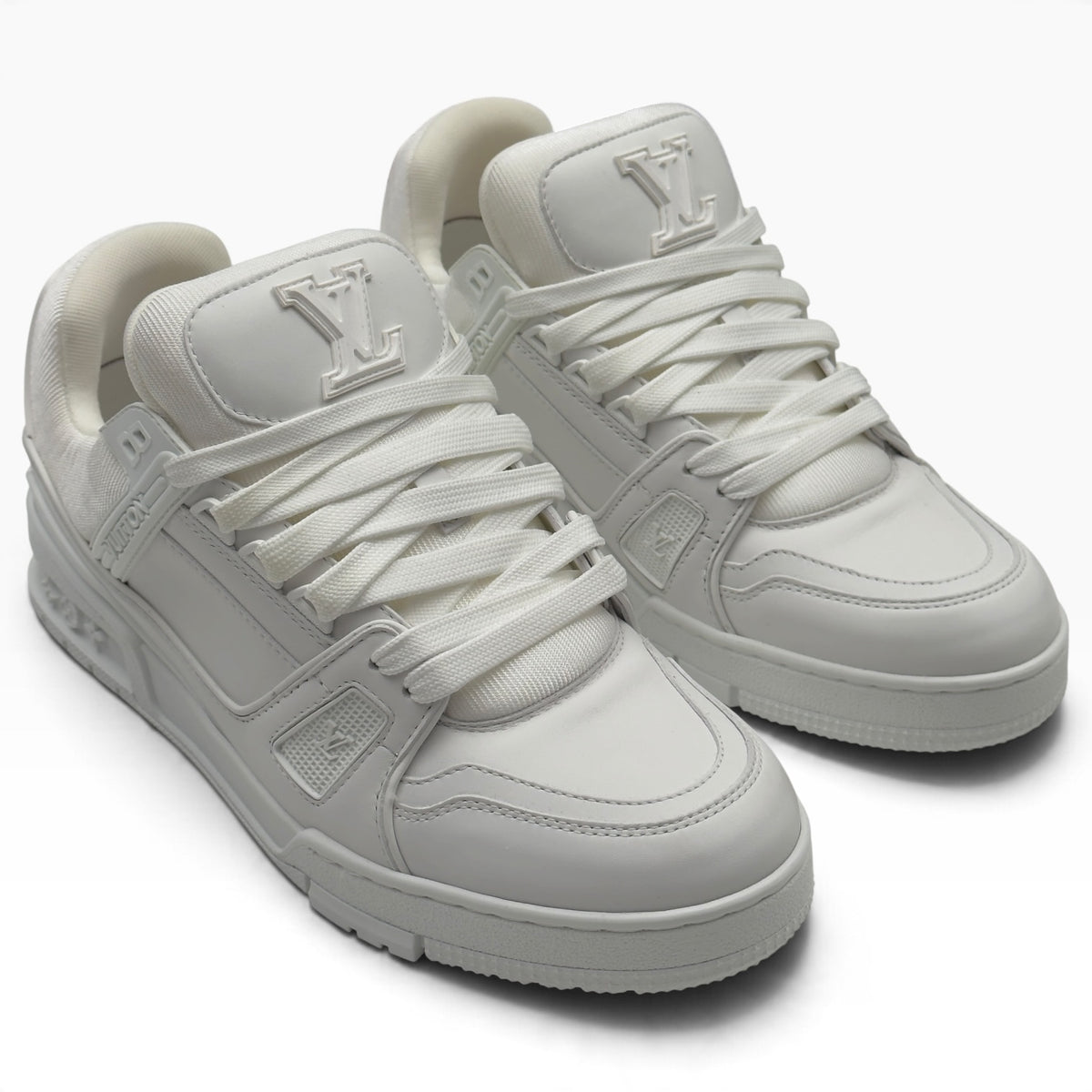 LOUIS VUITTON LEATHER LV TRAINER WHITE UK7.5