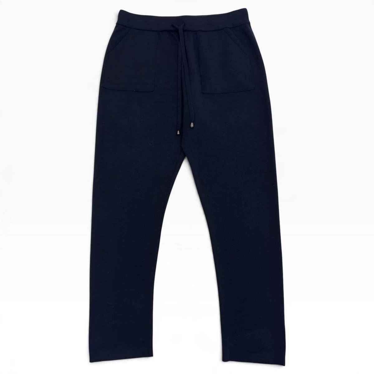 THOM SWEENEY MERINO WOOL KNIT DRAWSTRING TROUSERS NAVY M