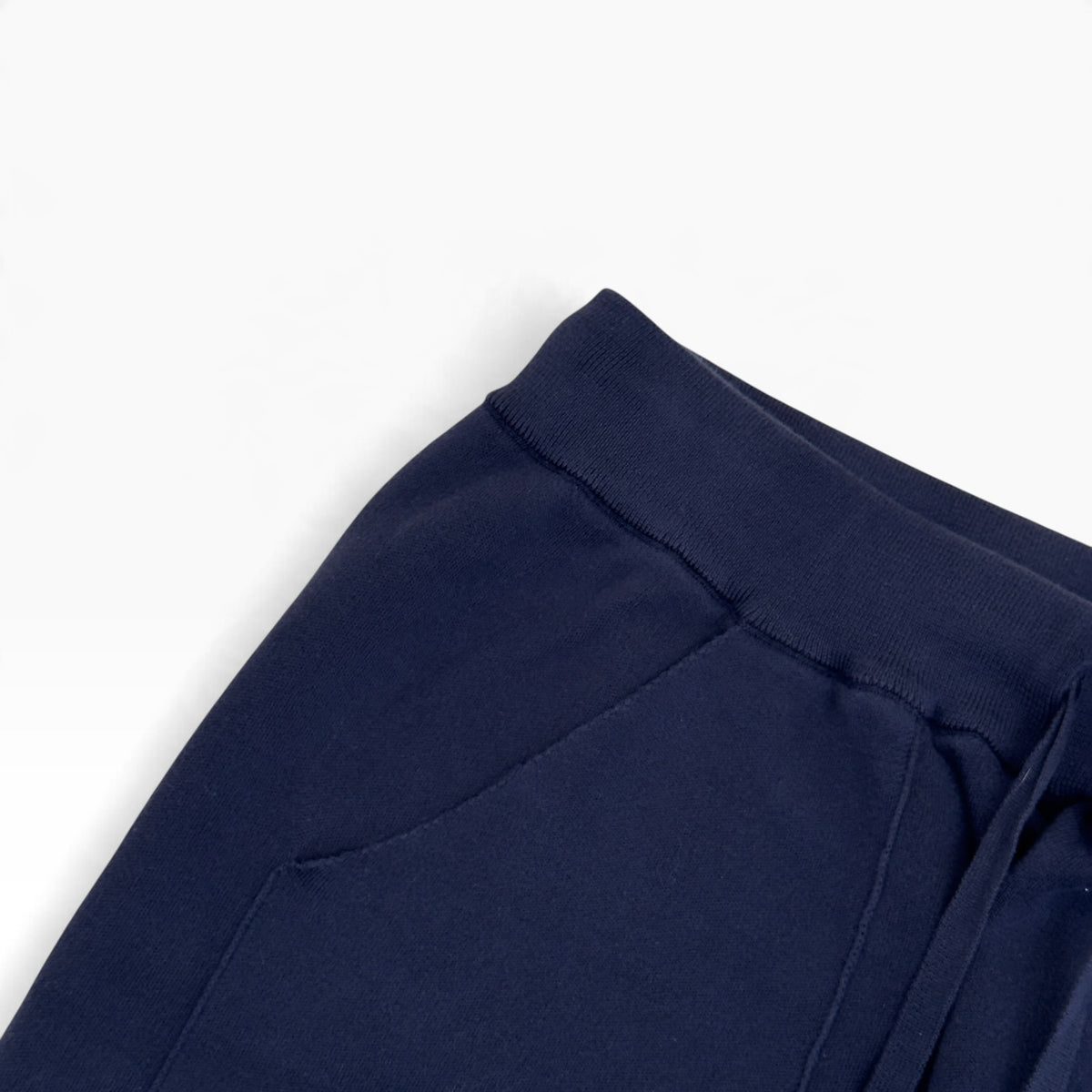 THOM SWEENEY COTTON KNIT DRAWSTRING TROUSERS NAVY M