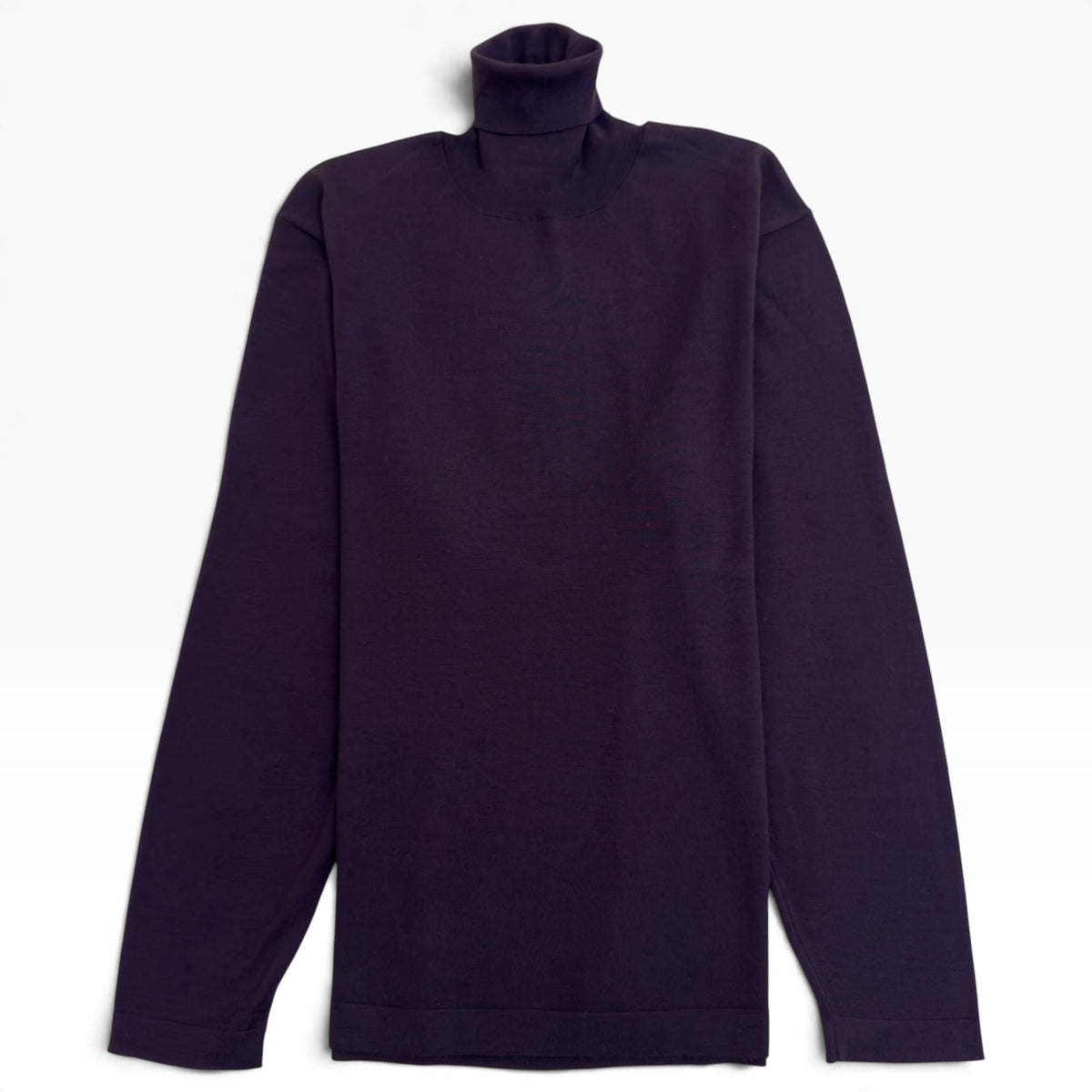 THOM SWEENEY MERINO WOOL ROLL NECK JUMPER BURGUNDY L